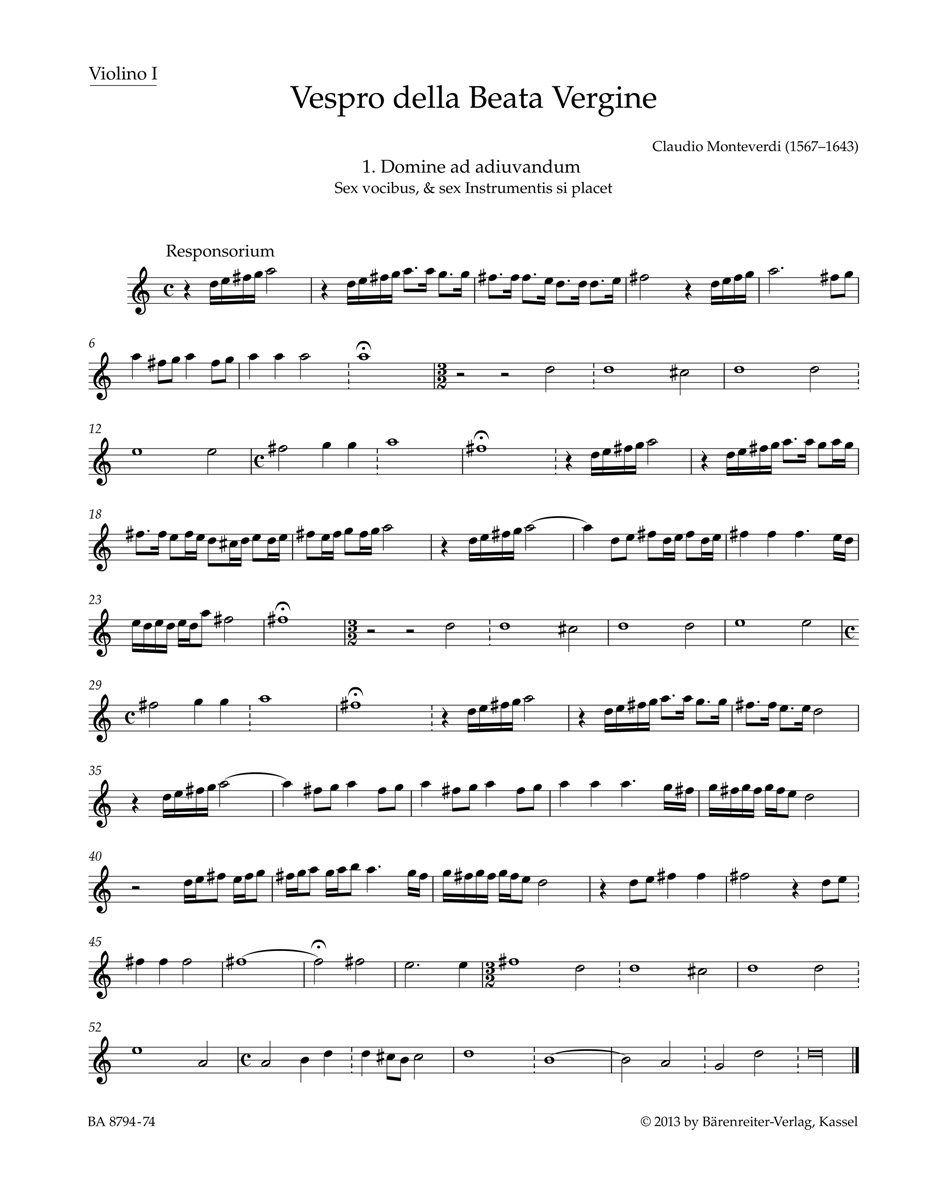 Front Cover Image Vespro della Beata Vergine "Marienvesper"