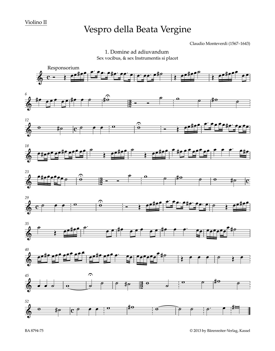 Front Cover Image Vespro della Beata Vergine "Marienvesper"