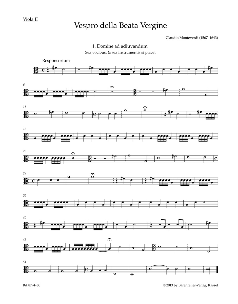 Front Cover Image Vespro della Beata Vergine "Marienvesper"