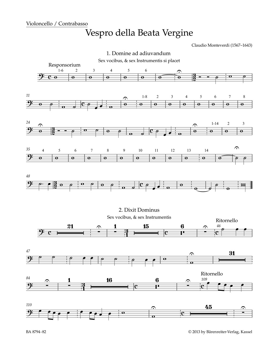 Front Cover Image Vespro della Beata Vergine "Marienvesper"