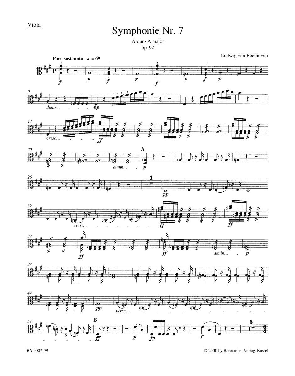 Front Cover Image Symphonie Nr. 7 A-Dur op. 92