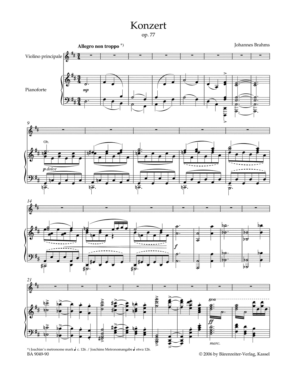 Other Cover Image Konzert für Violine und Orchester D-Dur op. 77