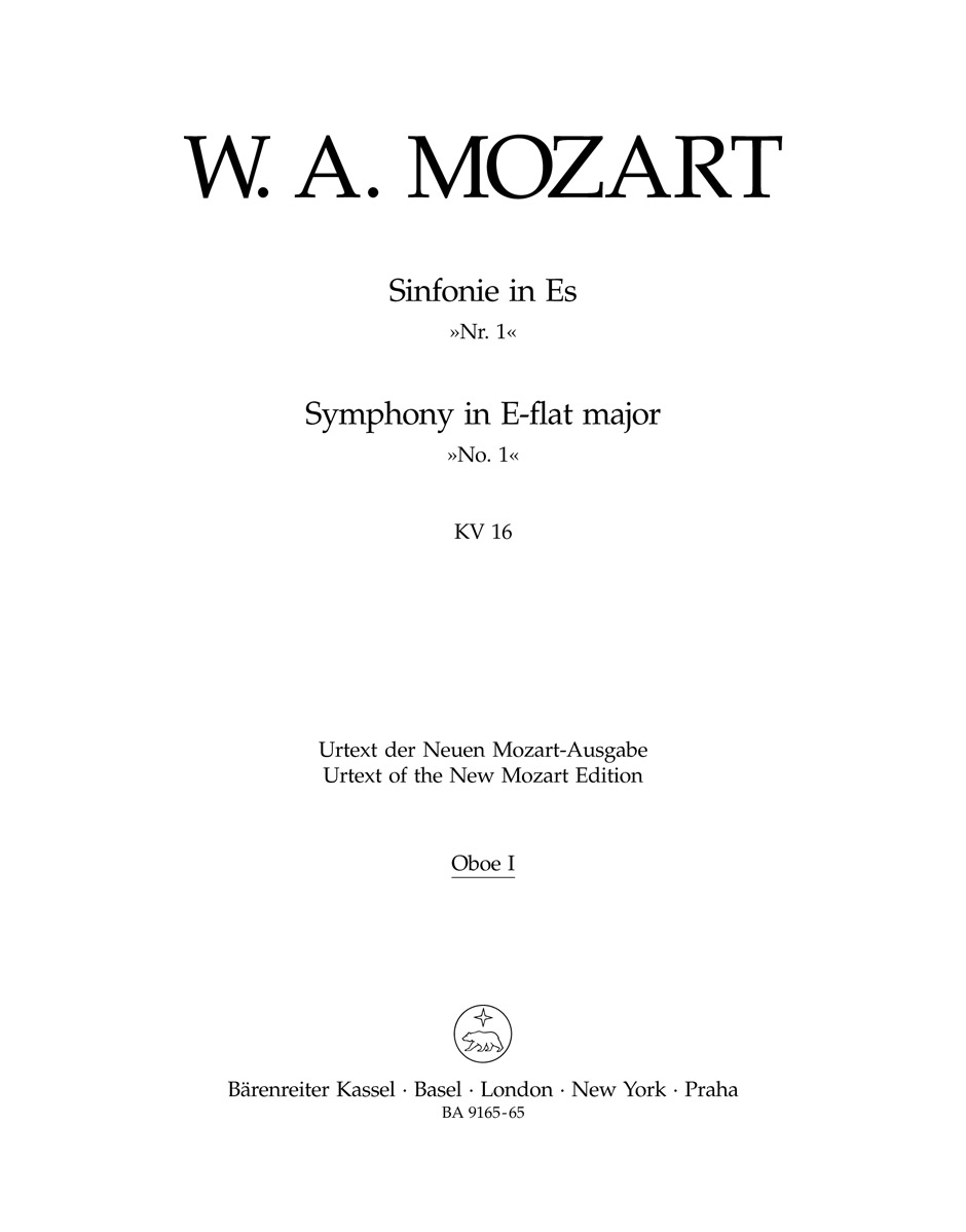 Front Cover Image Sinfonie Nr. 1 Es-Dur KV 16