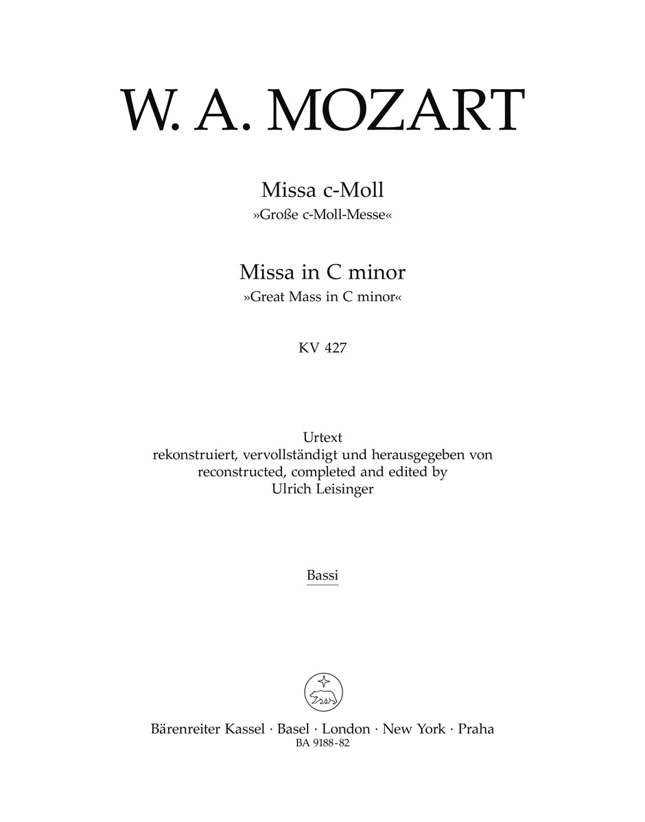 Front Cover Image Missa c-Moll KV 427 "Große c-Moll-Messe"