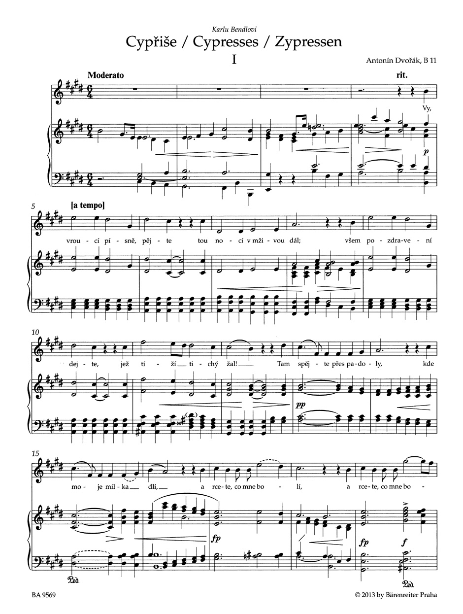 Other Cover Image Cypriše (Zypressen) für Tenor und Klavier B 11