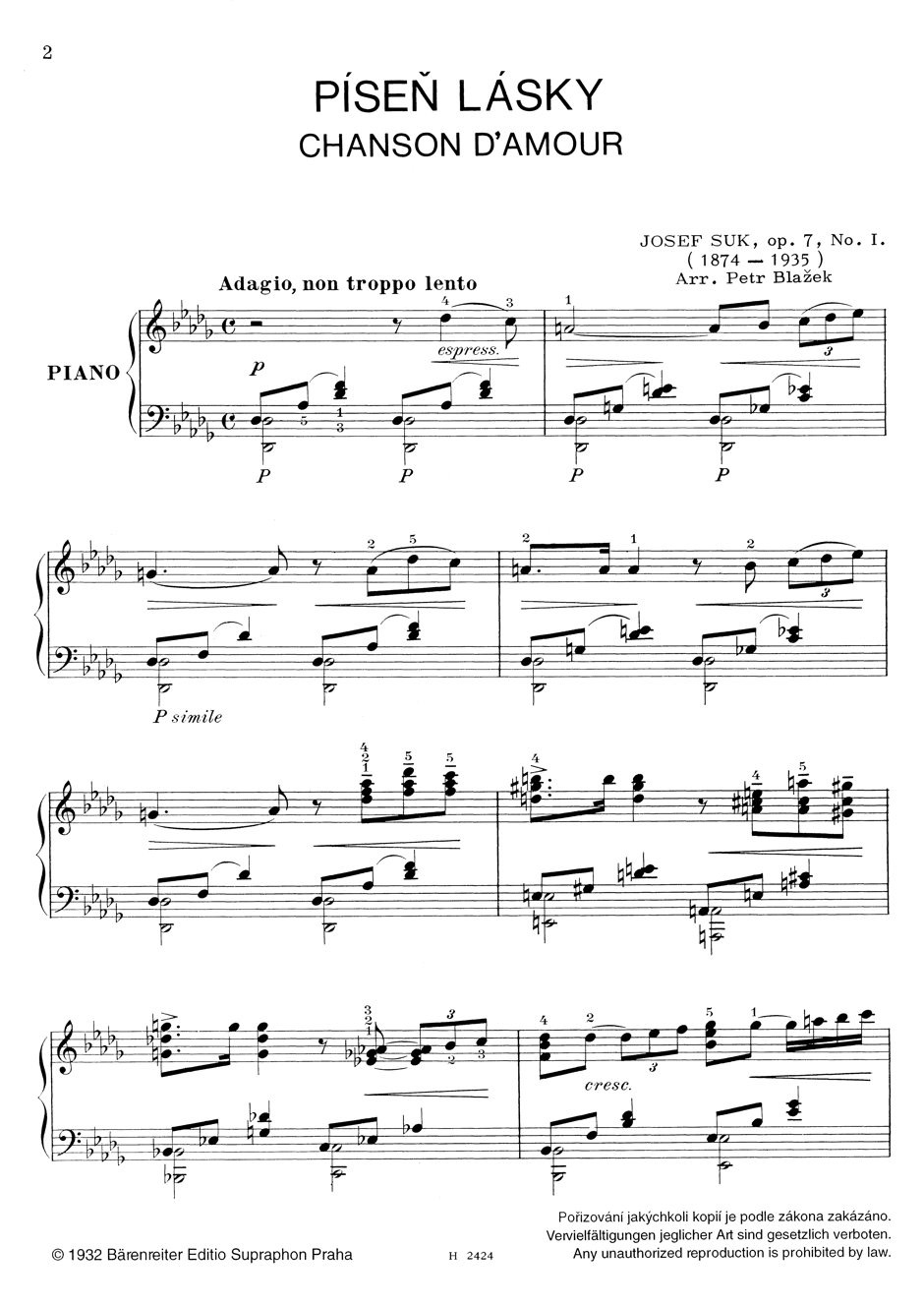 Other Cover Image Liebeslied Nr. 1 op. 7