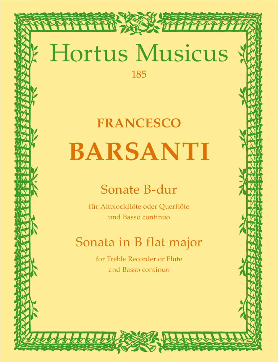 Front Cover Image Sonate für Altblockflöte (Flöte) und Basso continuo B-Dur op. 1/6