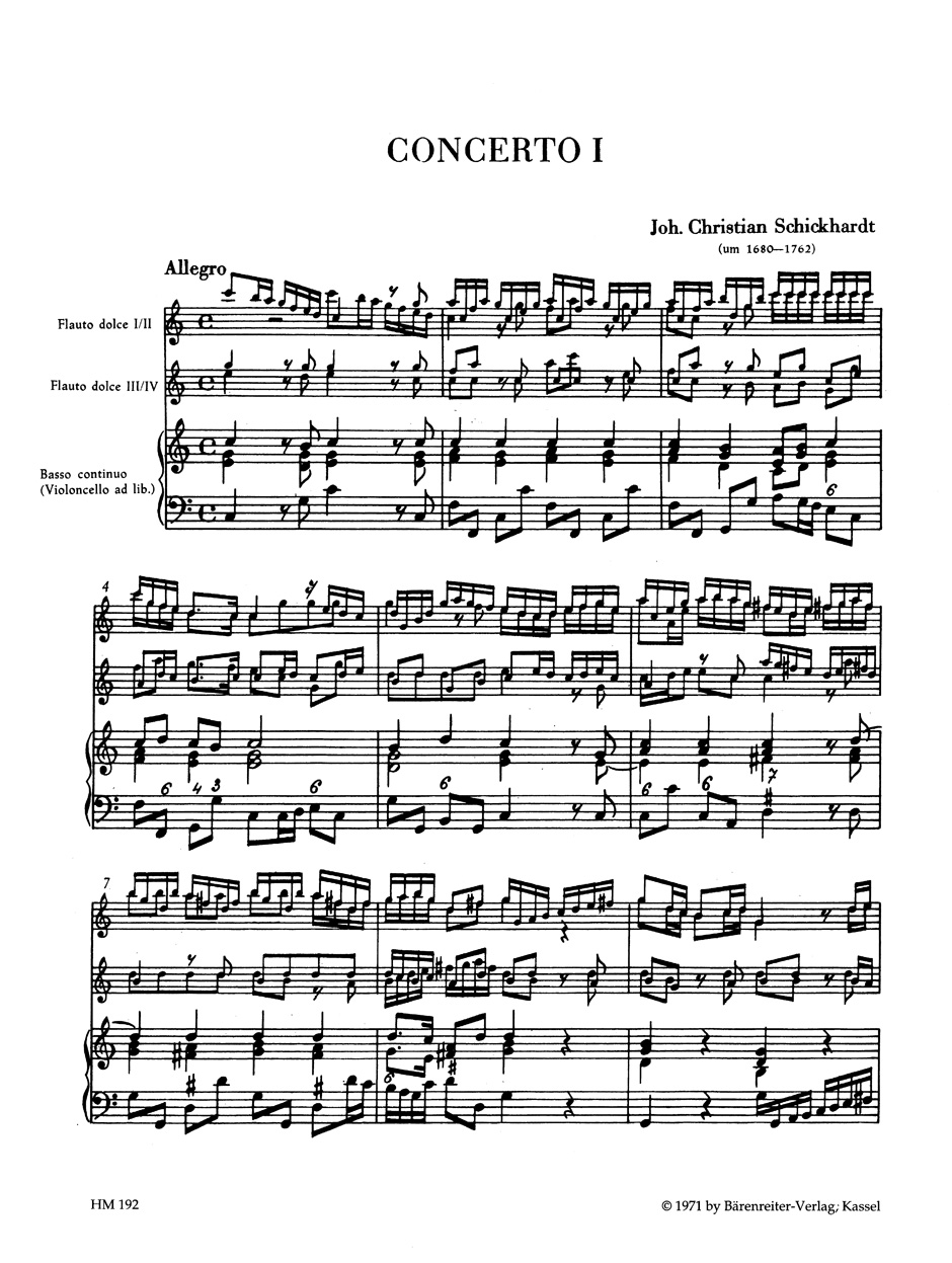 Other Cover Image Konzerte für vier Altblockflöten und Basso continuo