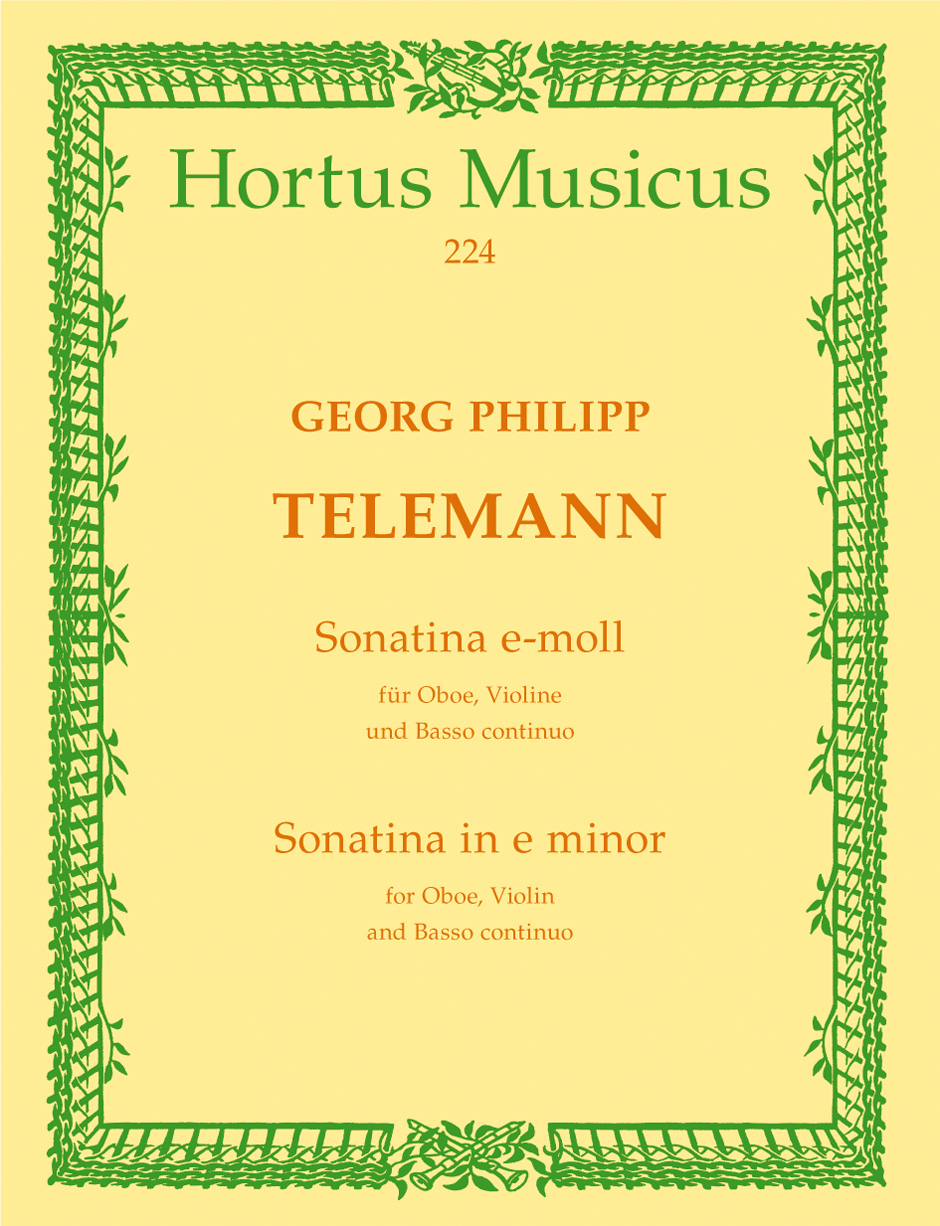 Front Cover Image Sonatina für Oboe, Violine (Diskantgambe) und Basso continuo e-Moll TWV 42:e5