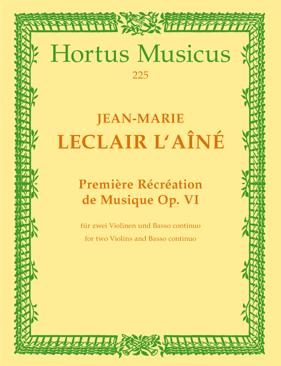 Front Cover Image Première récréation de musique für zwei Violinen und Basso continuo op. 6