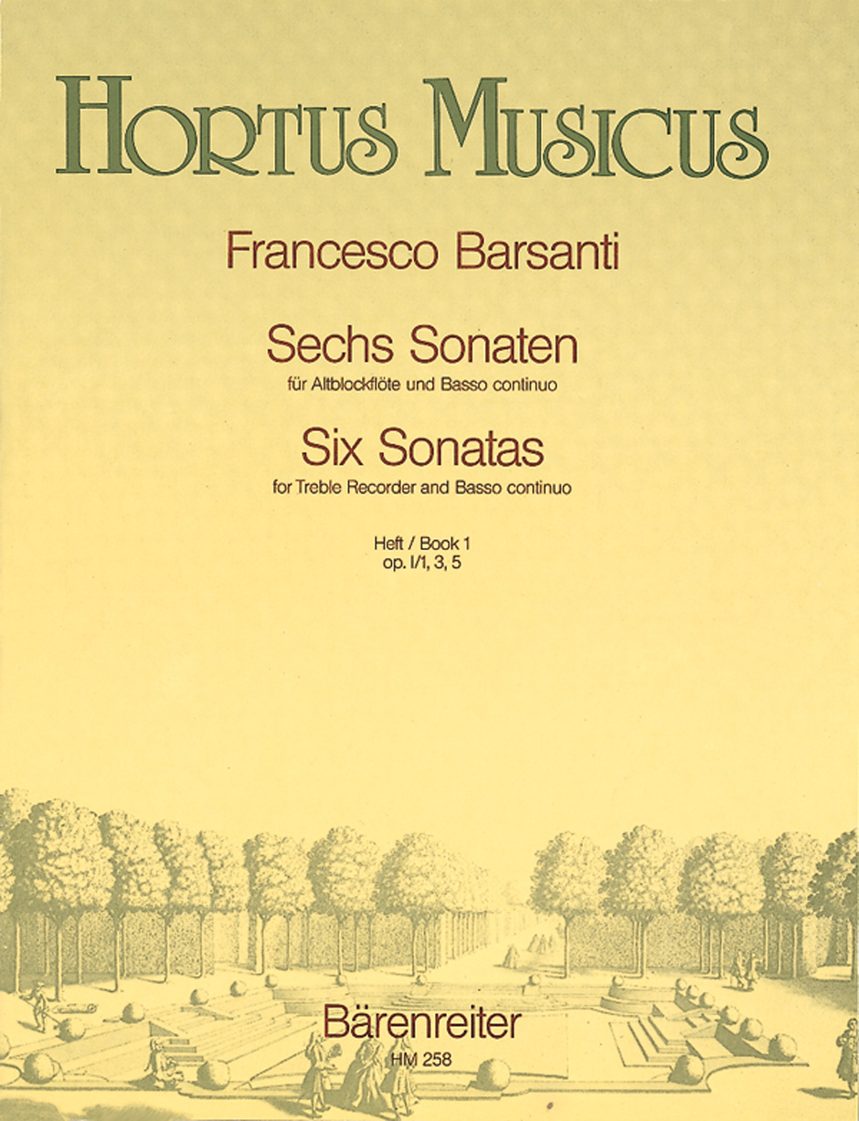 Front Cover Image Sechs Sonaten für Blockflöte und Basso continuo, Heft 1
