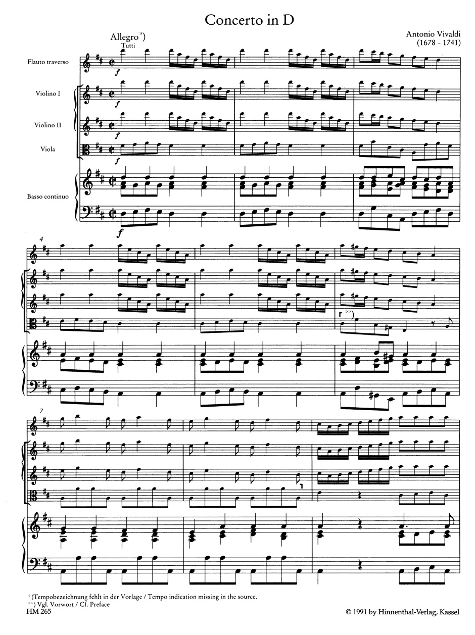 Other Cover Image Konzert für Querflöte, Streicher und Basso continuo D-Dur RV 783