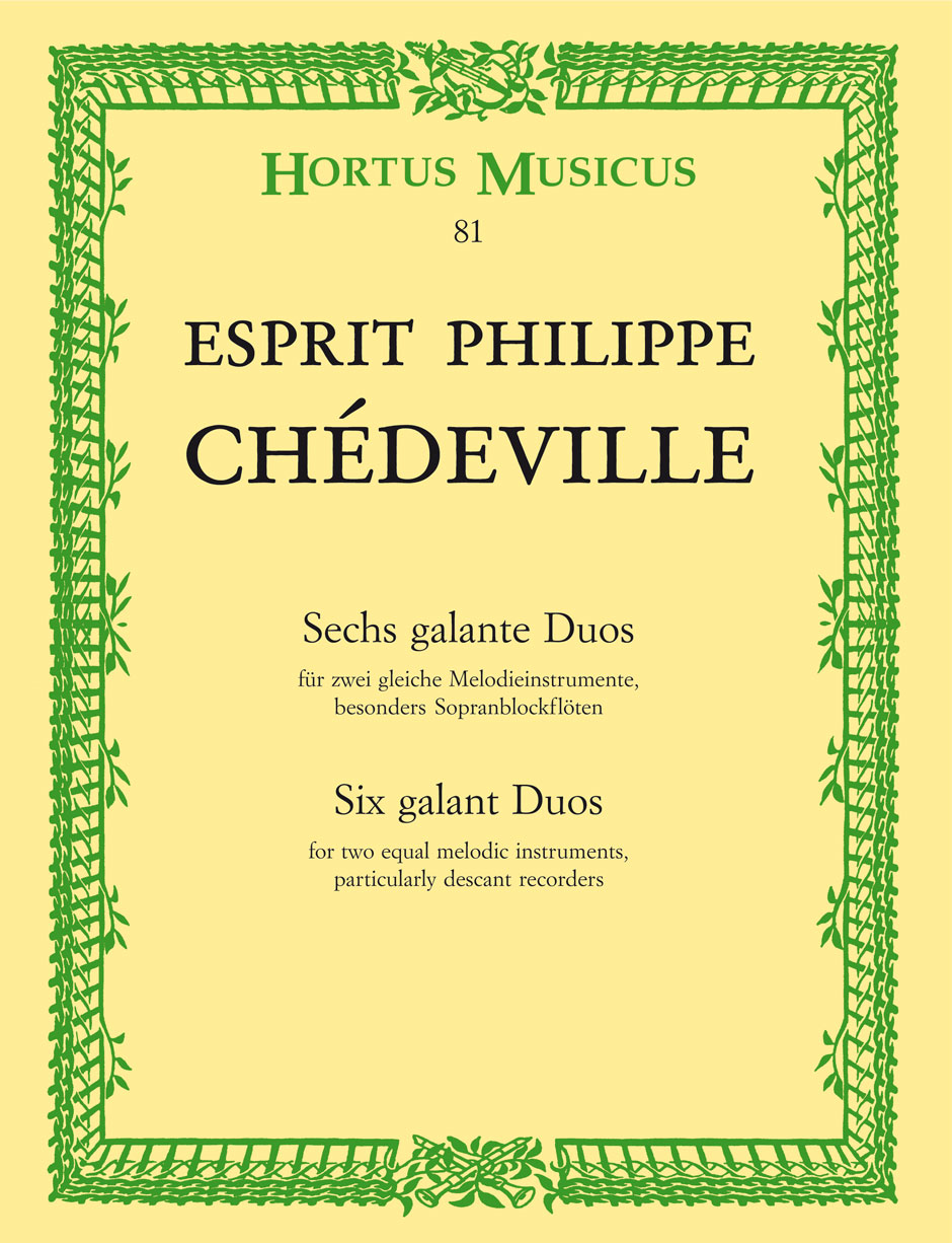 Front Cover Image Sechs galante Duos für zwei gleiche Melodieinstrumente, besonders Sopranblockflöten