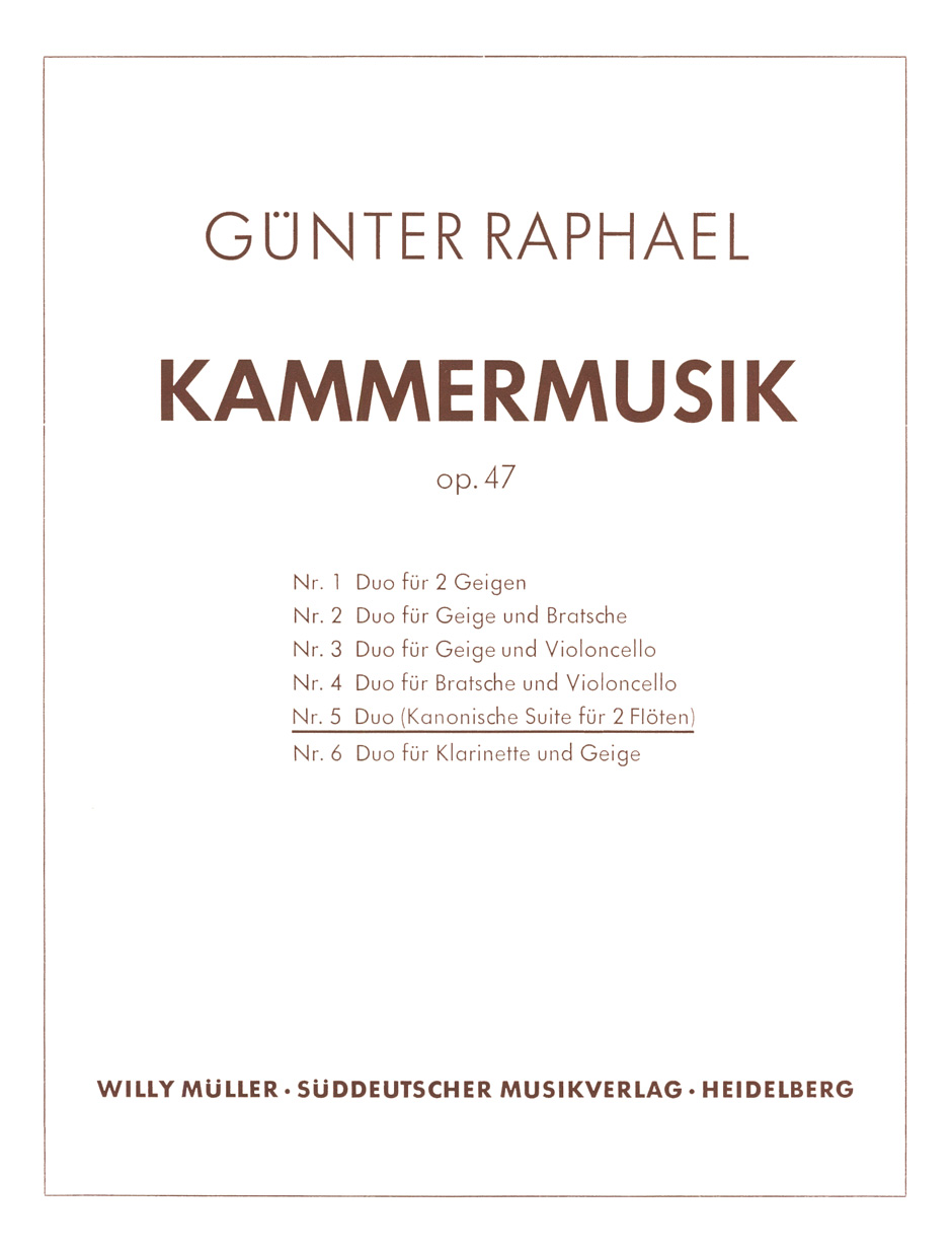 Front Cover Image Duo "Kanonische Suite" für zwei Flöten Nr. 5 op. 47