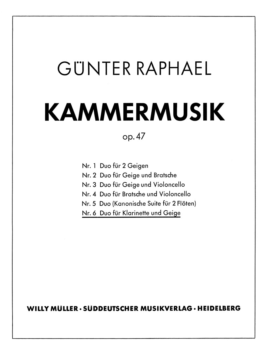 Front Cover Image Duo für Klarinette und Geige Nr. 6 Es-Dur op. 47