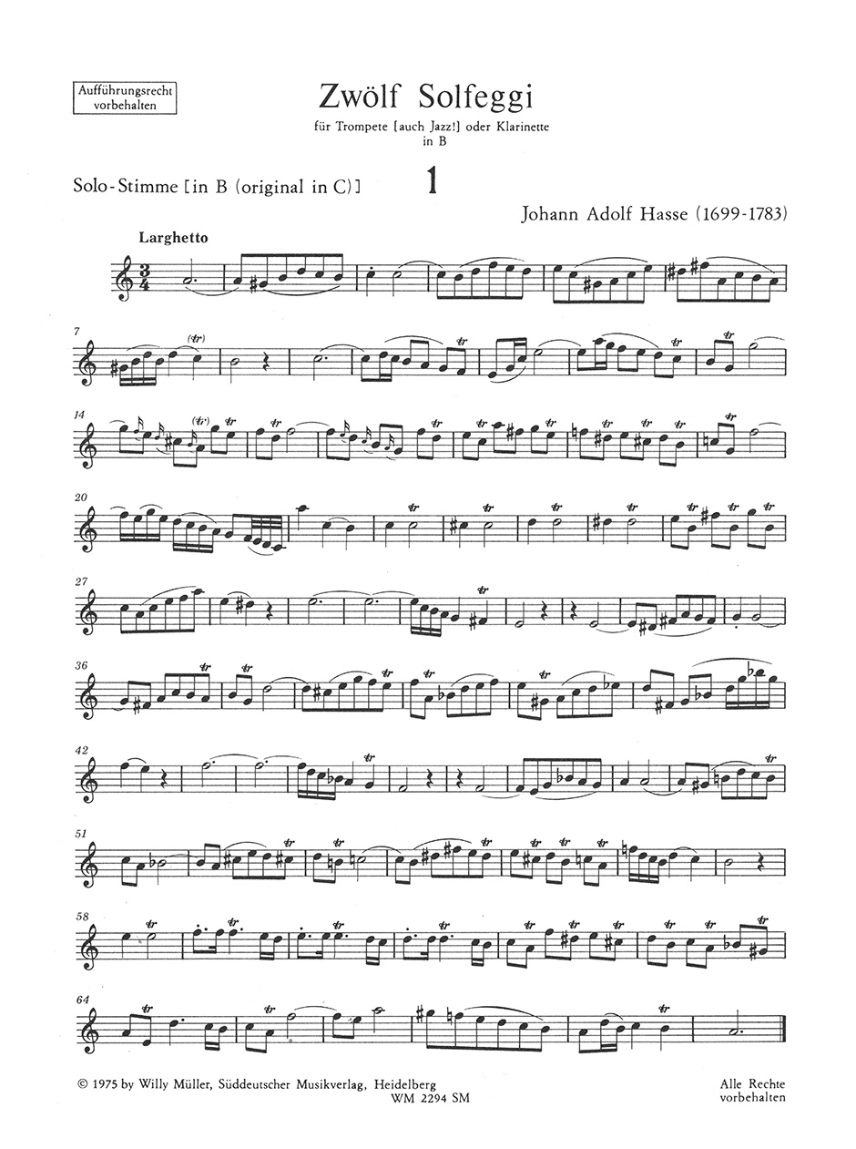 Front Cover Image Zwölf Solfeggi. Heft 1 (Nr. 1 - 6)