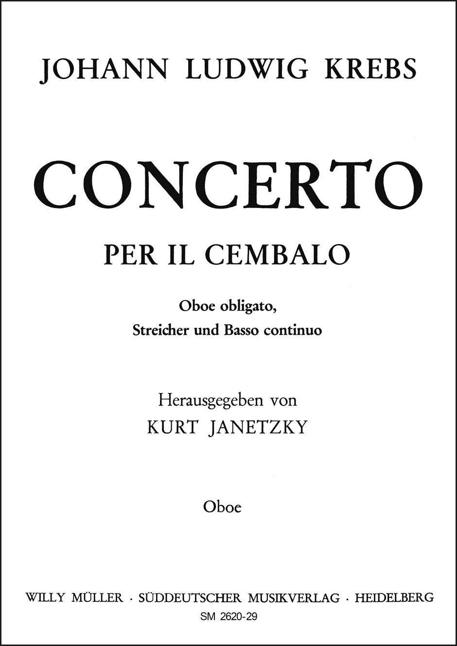 Front Cover Image Cembalo-Konzert h-Moll