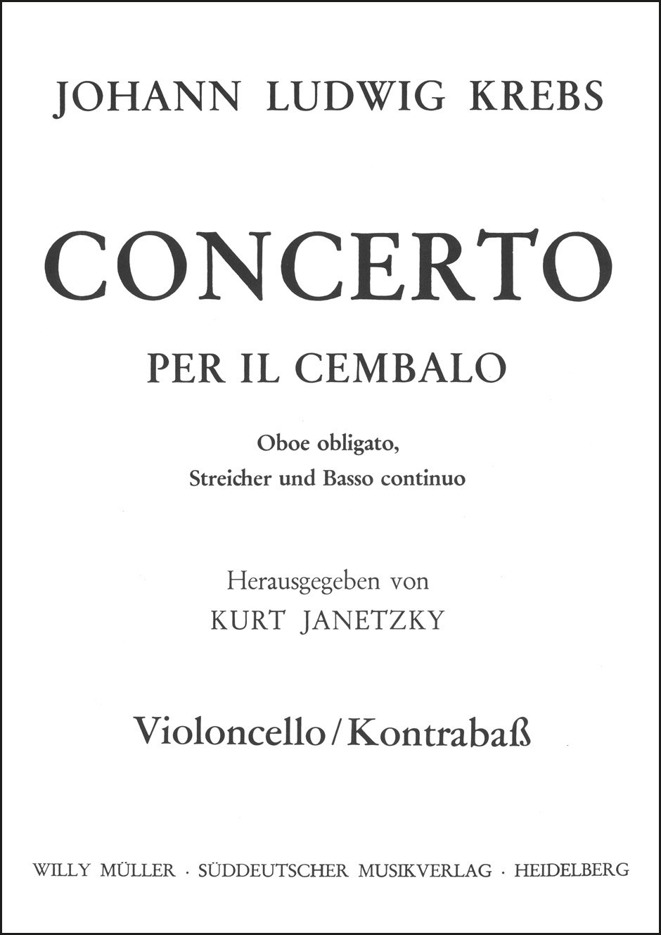 Front Cover Image Cembalo-Konzert h-Moll