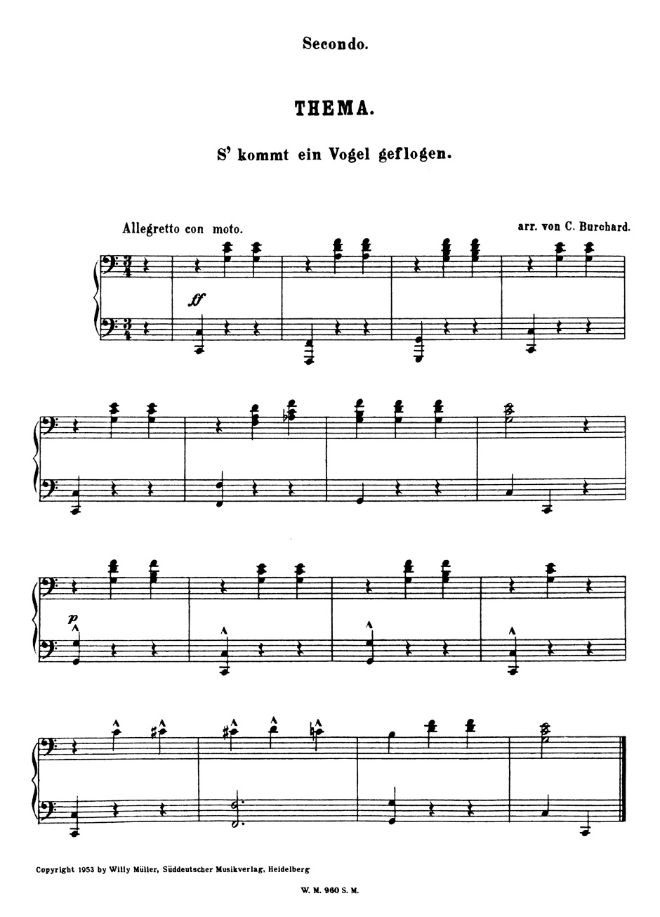 Front Cover Image "'s kommt ein Vogel geflogen"