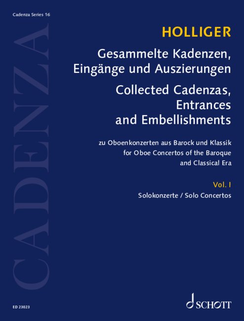 Front Cover Image Gesammelte Kadenzen, Auszierungen und Bearbeitungen zu Oboenkonzerten aus Barock und Klassik Band 1