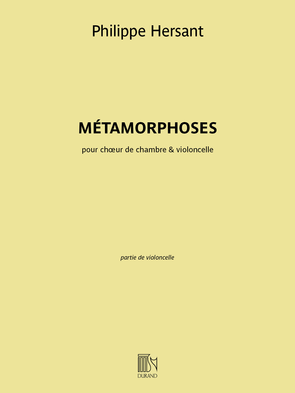 Front Cover Image Métamorphoses