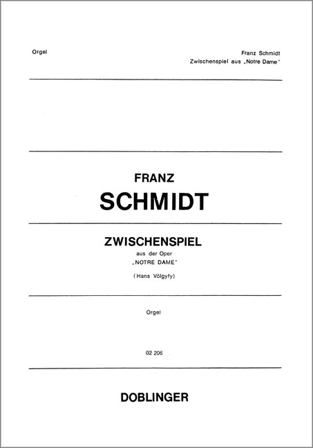Front Cover Image Zwischenspiel aus der Oper Notre Dame
