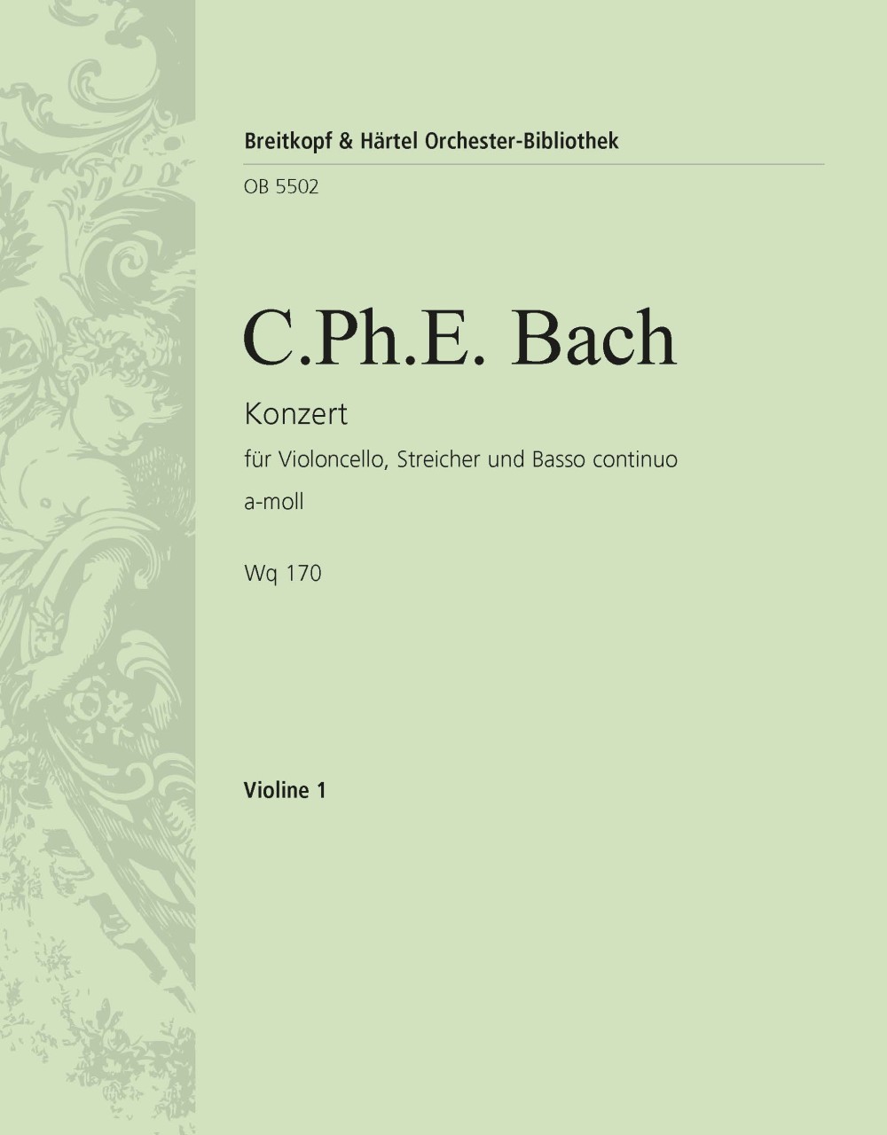 Front Cover Image Konzert für Violoncello, Streicher und B.c. a-Moll Wq 170