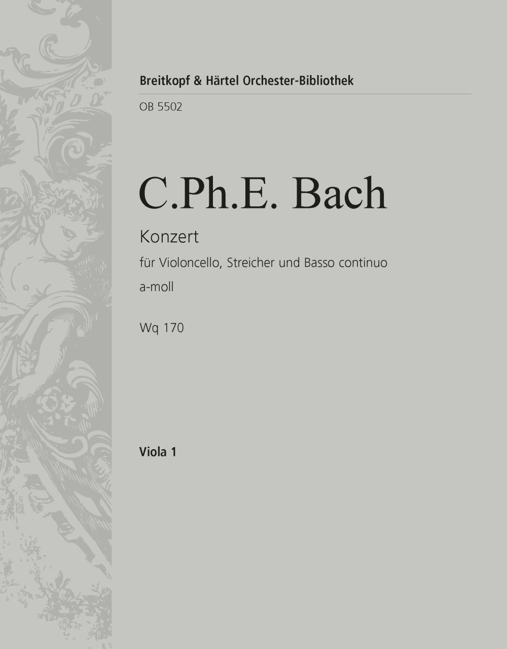 Front Cover Image Konzert für Violoncello, Streicher und B.c. a-Moll Wq 170