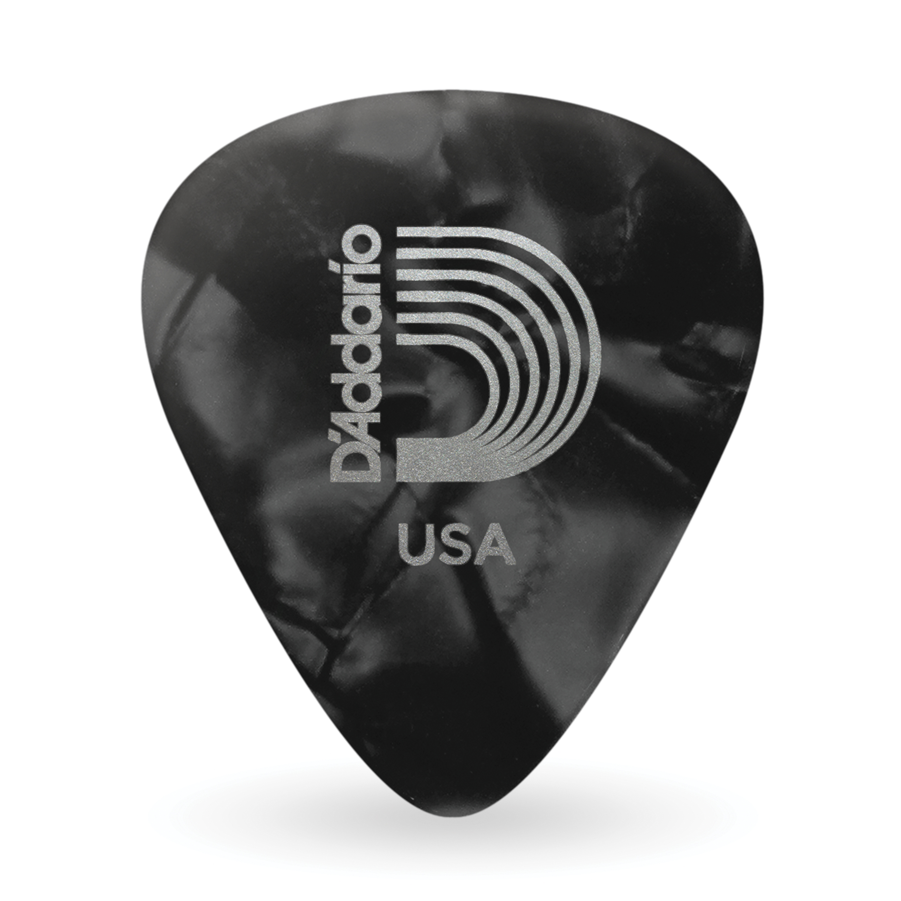 Front Cover Image D'Addario Black Pearl Zelluloid-Gitarren-Picks, 100er-Packung, Heavy