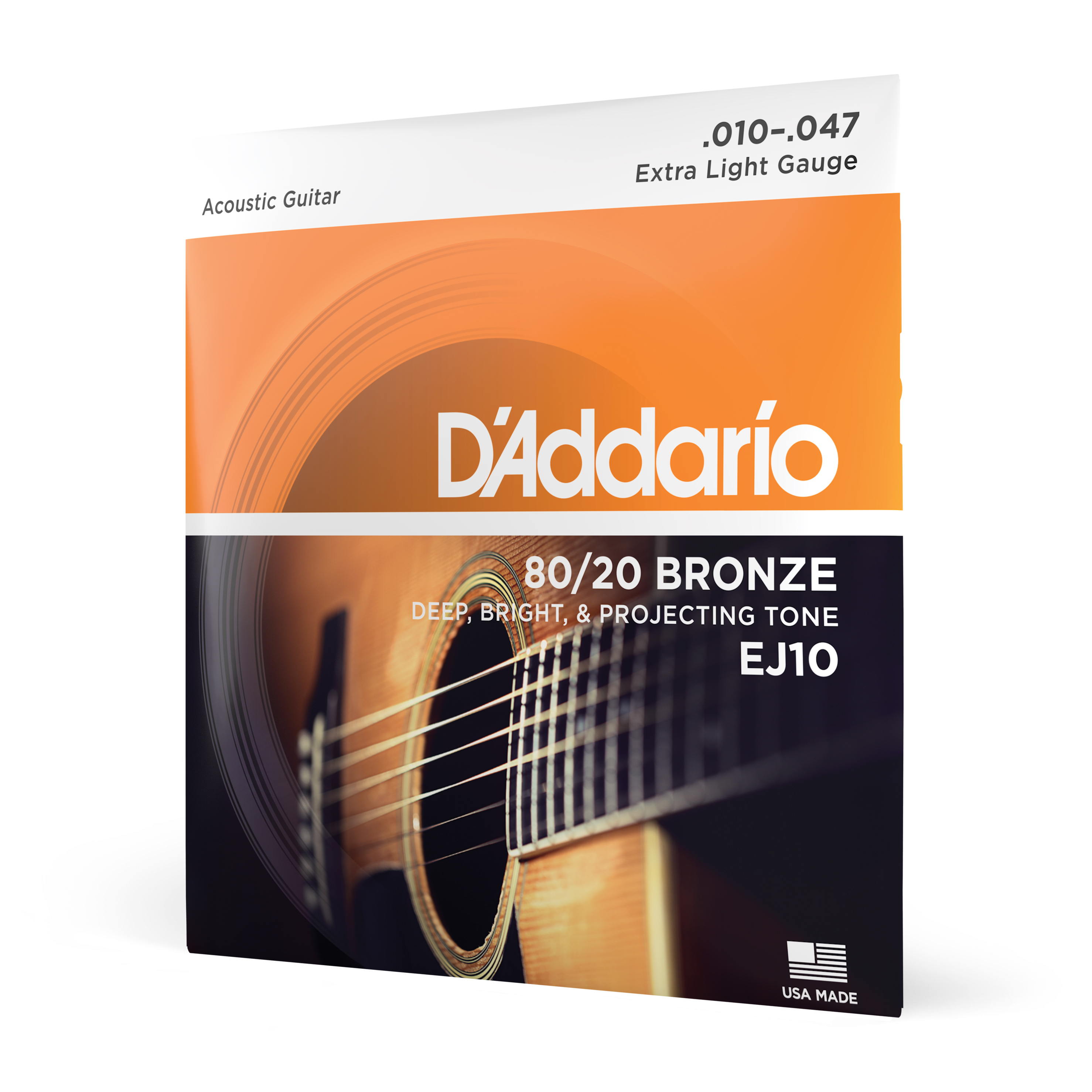 Front Cover Image D'Addario EJ10 Saiten für Akustikgitarre, Bronze, Extra Light, 10-47