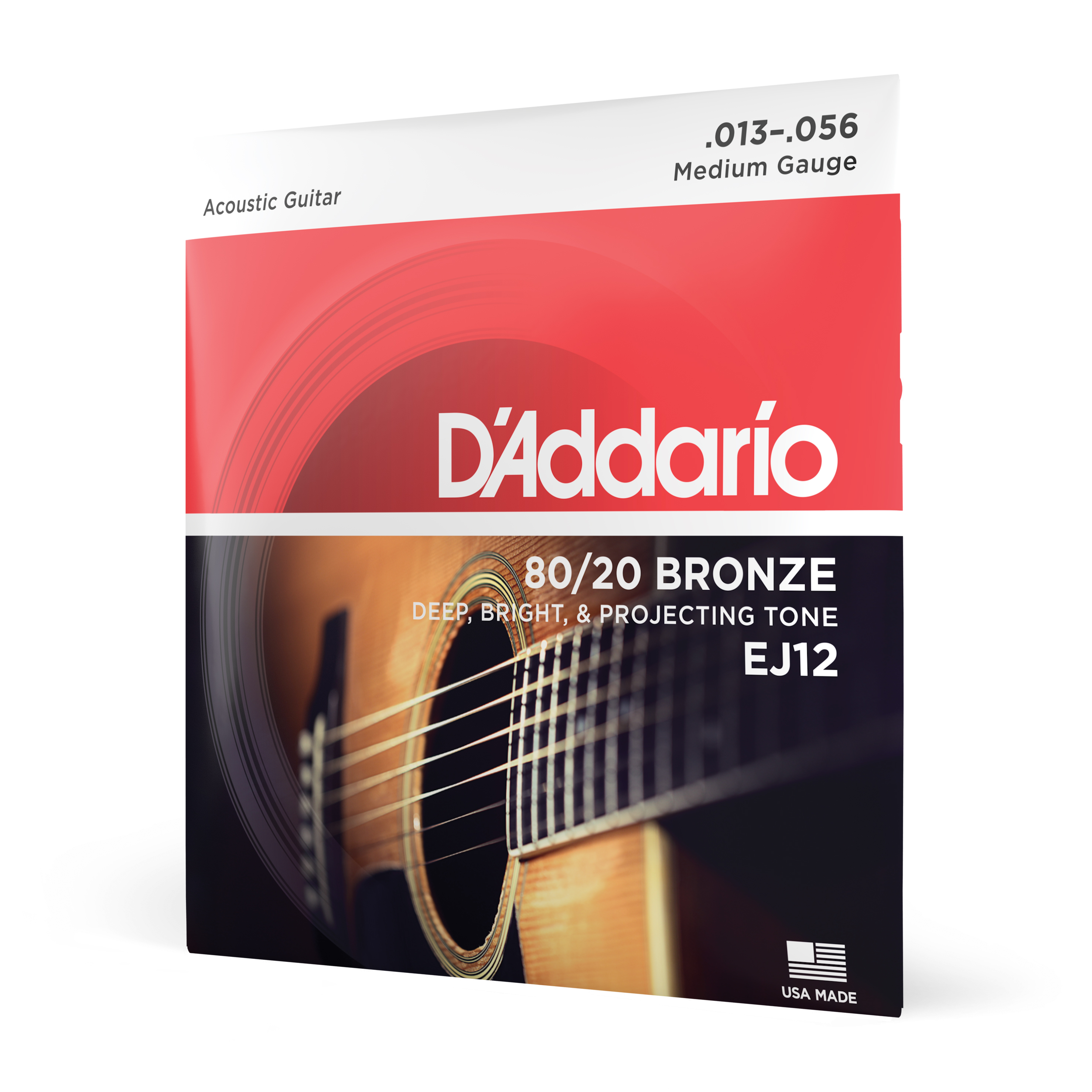 Front Cover Image D'Addario EJ12 Saiten für Akustikgitarre, 80/12 Bronze, Medium, 13-56