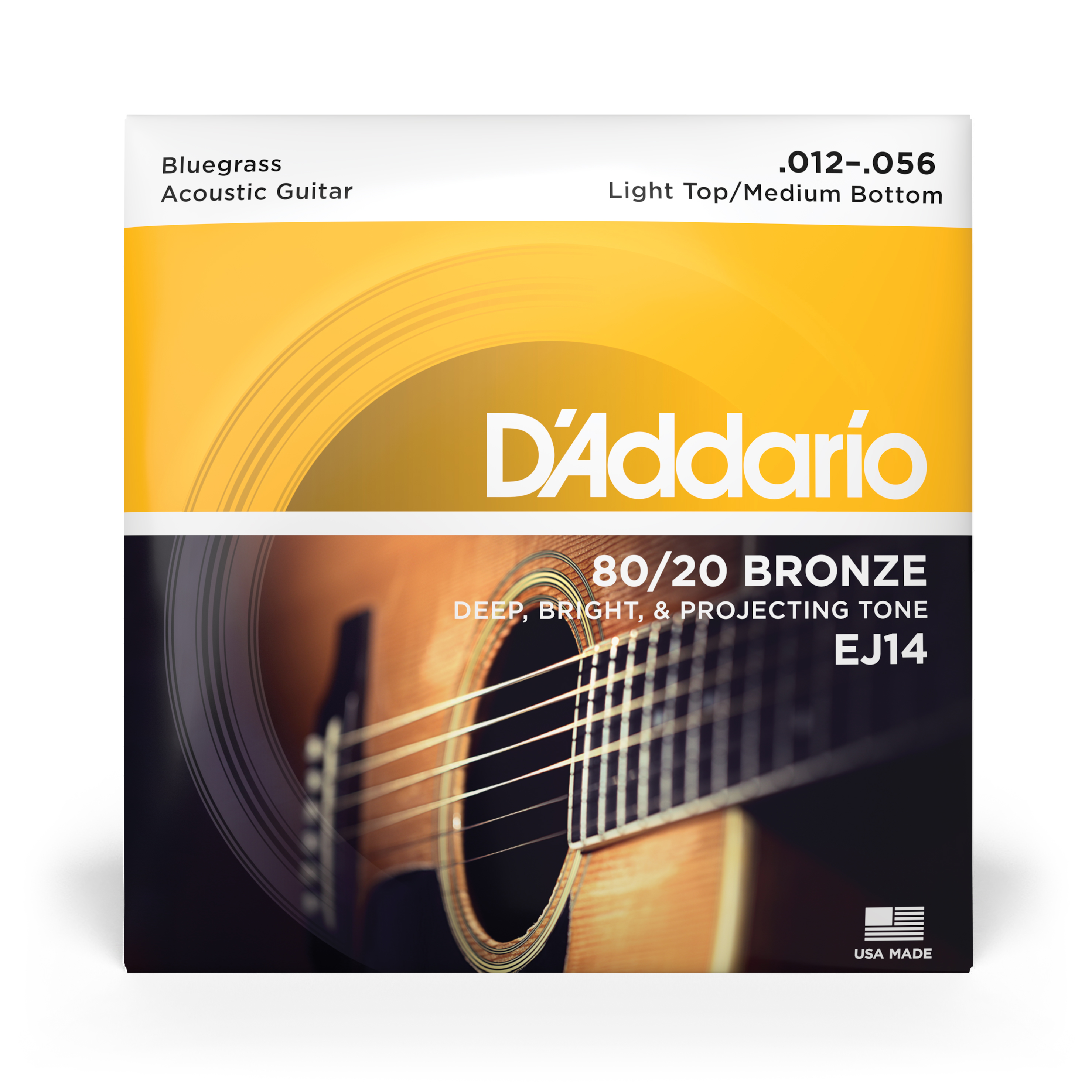 Other Cover Image D'Addario EJ14 Saiten für Akustikgitarre, 80/20 Bronze, Light Top/Medium Bottom/Bluegrass, 12-56