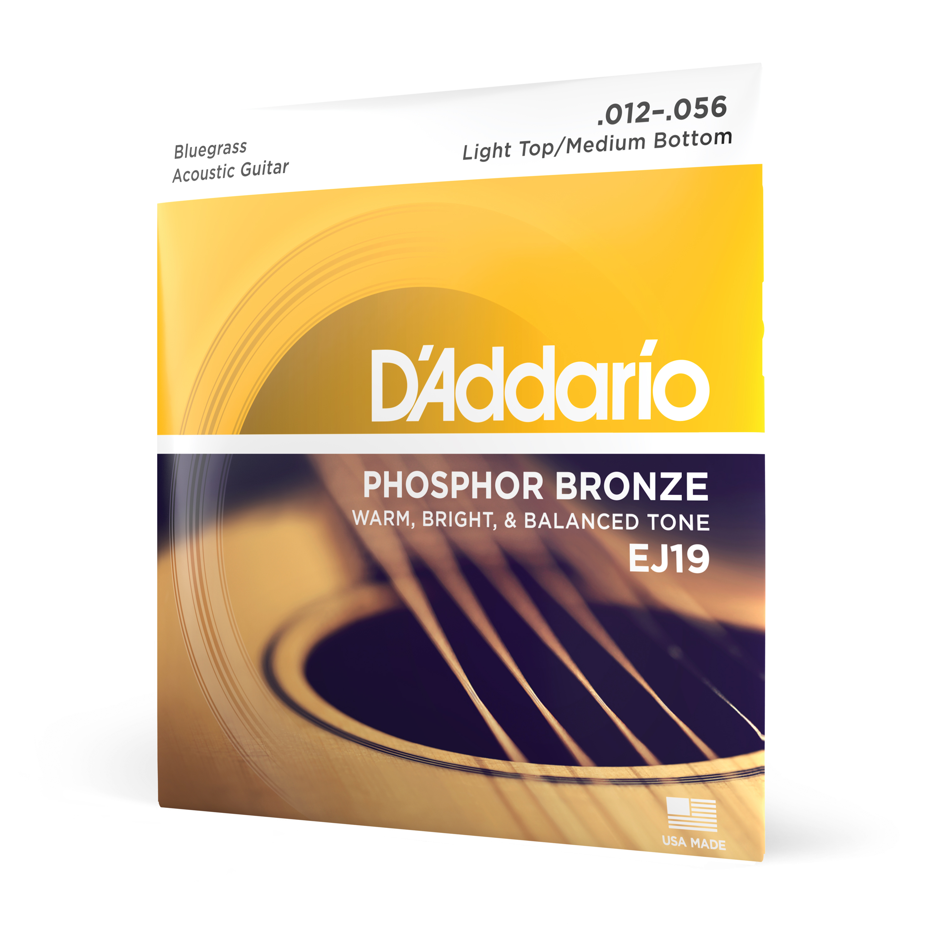 Front Cover Image D'Addario EJ19 Saiten für Akustikgitarre, Phosphorbronze, Bluegrass, 12-56