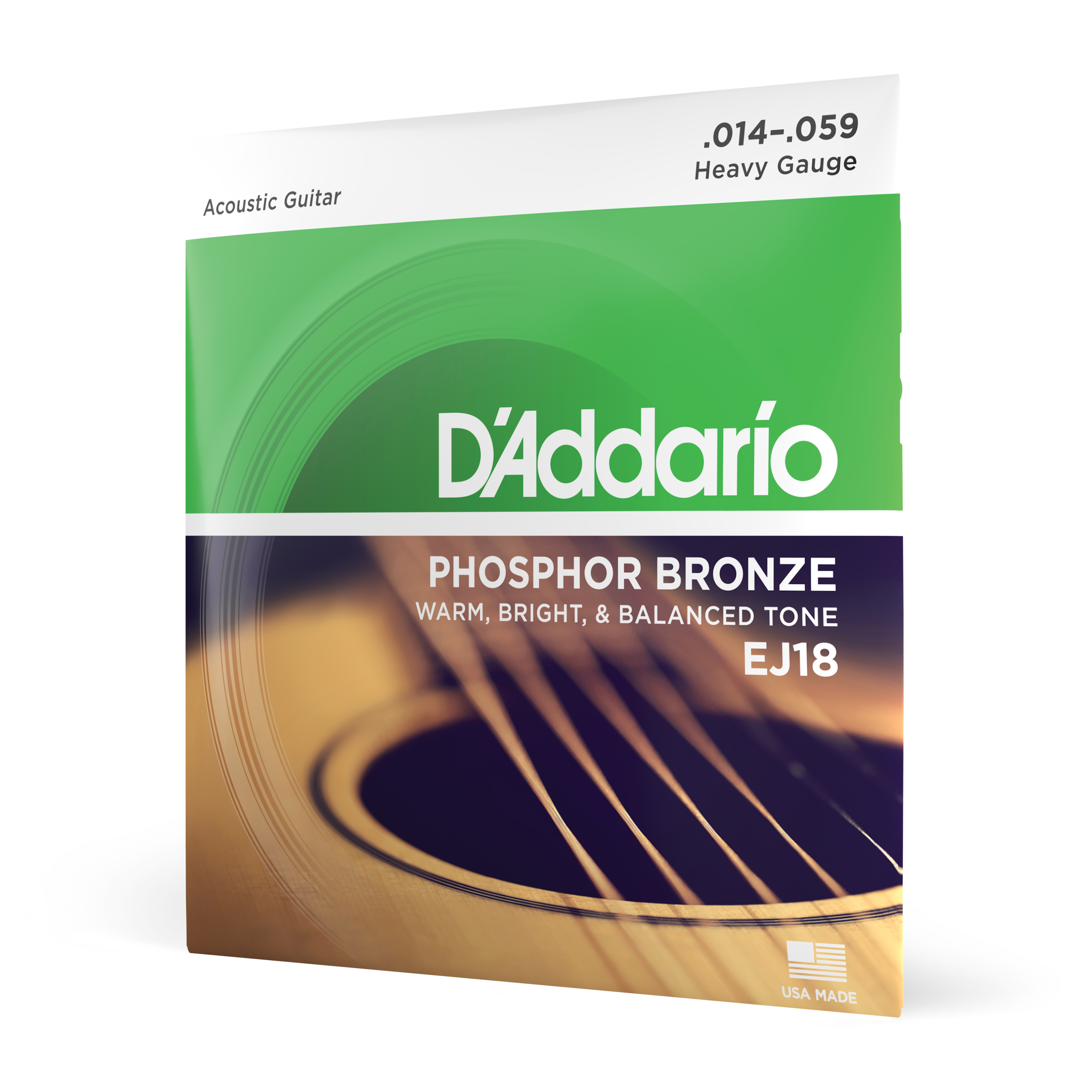 Front Cover Image D'Addario EJ18 Saiten für Akustikgitarre, Phosphorbronze, Heavy, 14-59