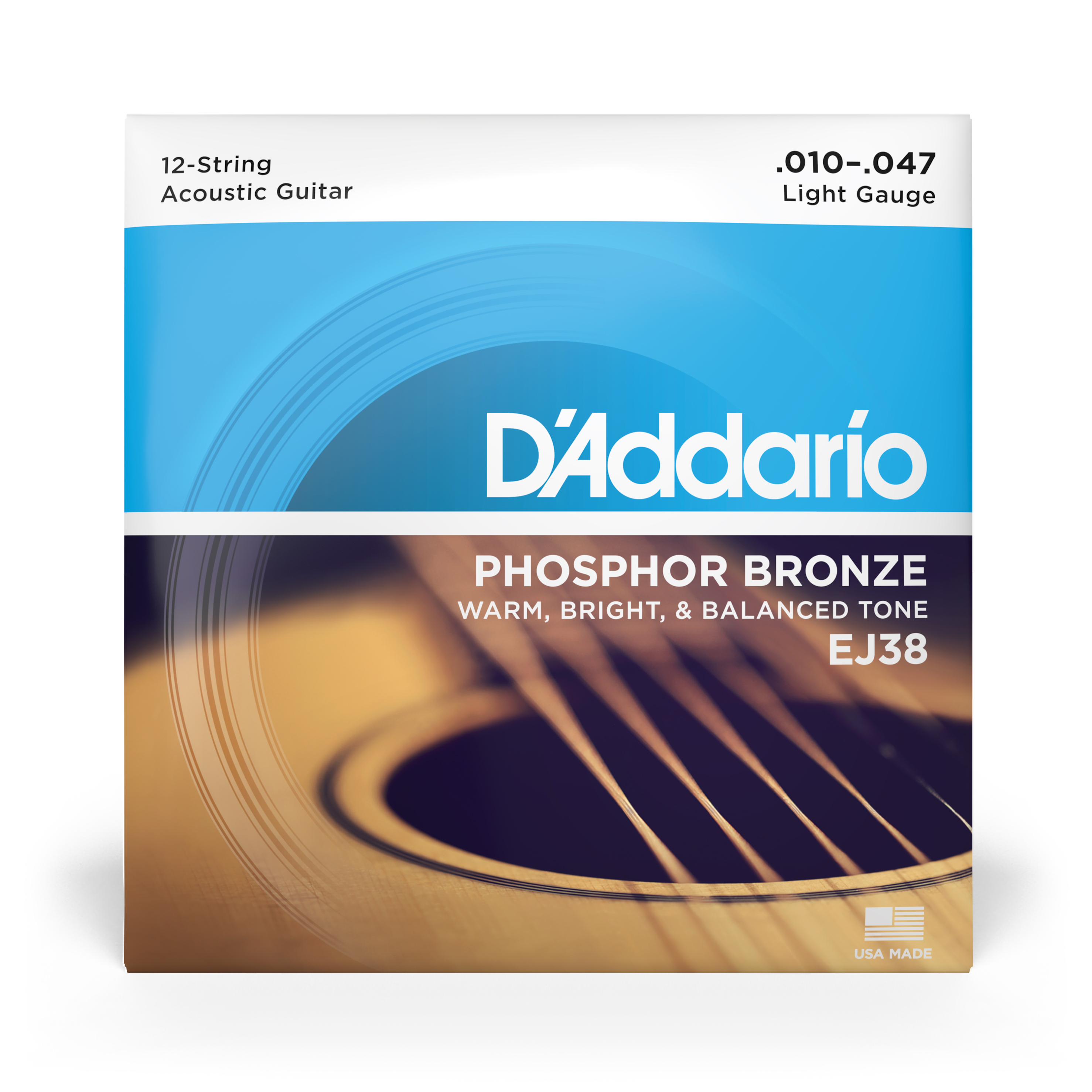 Other Cover Image D'Addario EJ38 Saiten für 12-saitige Akustikgitarre, Phosphorbronze, Light, 10-47
