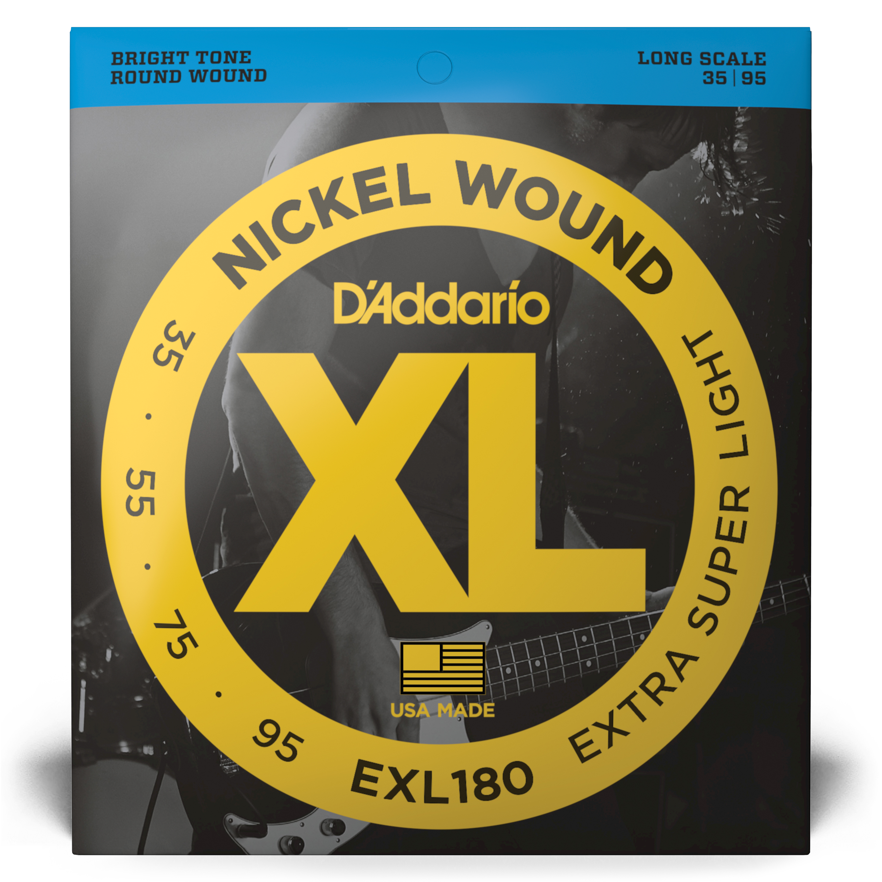 Other Cover Image D'Addario EXL180 Saiten für Bassgitarre, mit Nickel umsponnen, Extra Super Light, 35-95, Long Scale