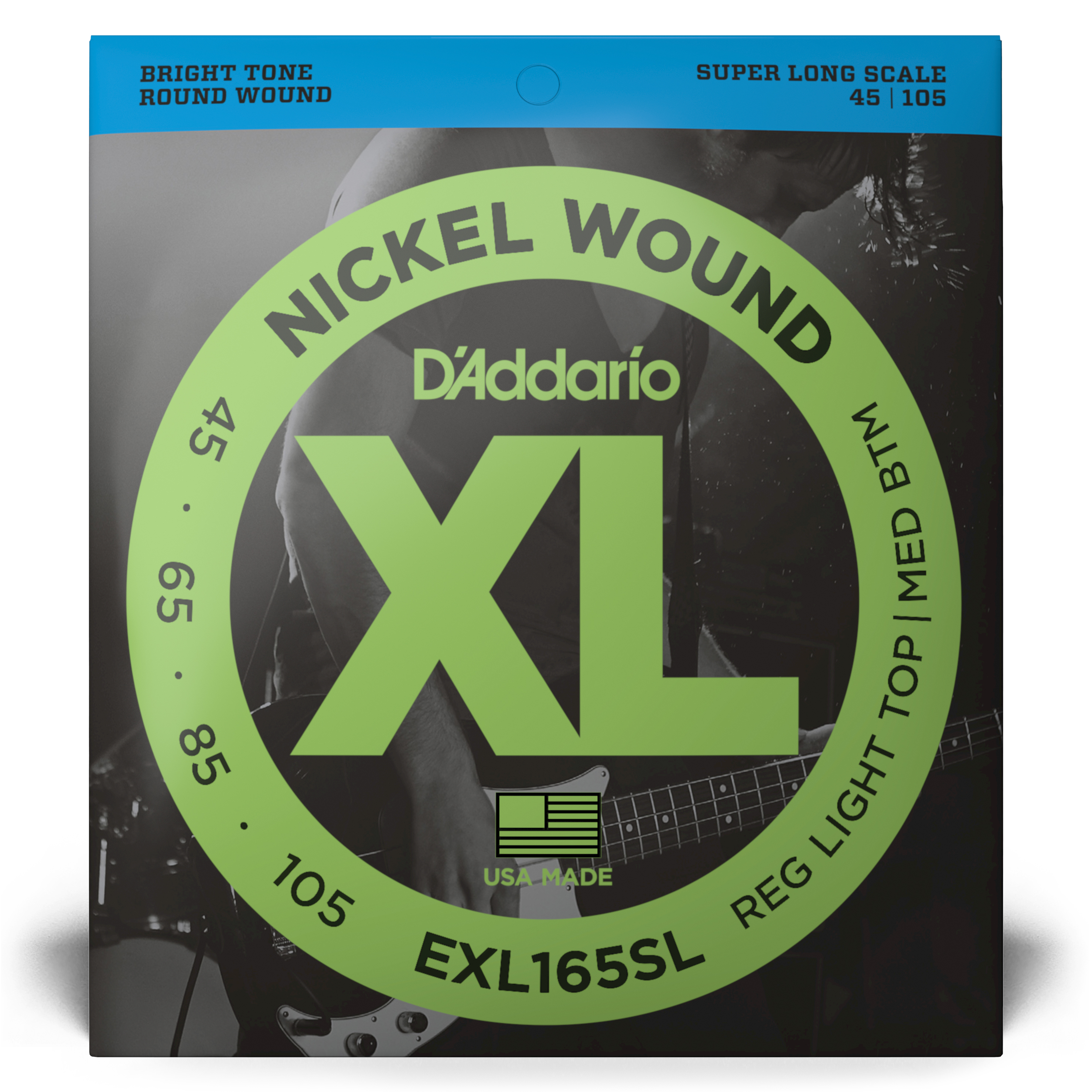 Other Cover Image D'Addario EXL165SL Saiten für Bassgitarre, mit Nickel umsponnen, Custom Light, 45-105, Super Long Scale