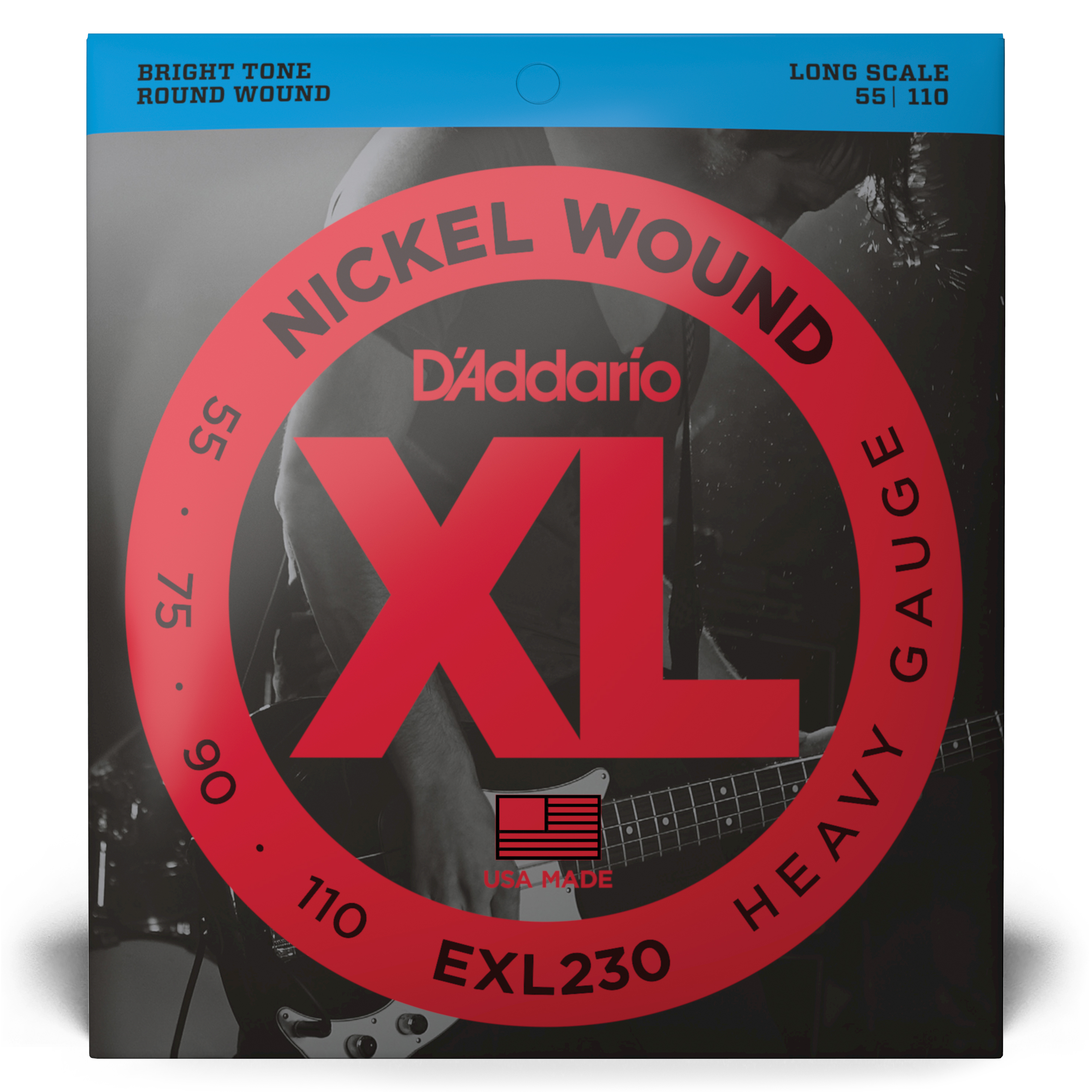 Other Cover Image D'Addario EXL230 Saiten für Bassgitarre, mit Nickel umsponnen, Heavy, 55-110, Long Scale
