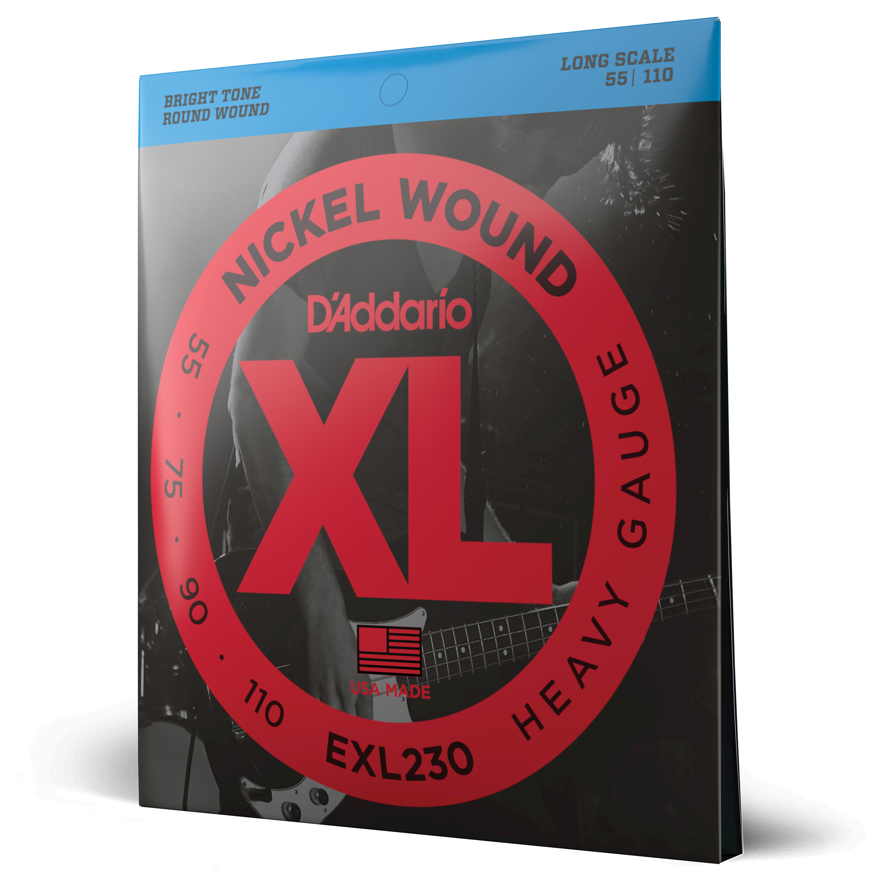 Front Cover Image D'Addario EXL230 Saiten für Bassgitarre, mit Nickel umsponnen, Heavy, 55-110, Long Scale