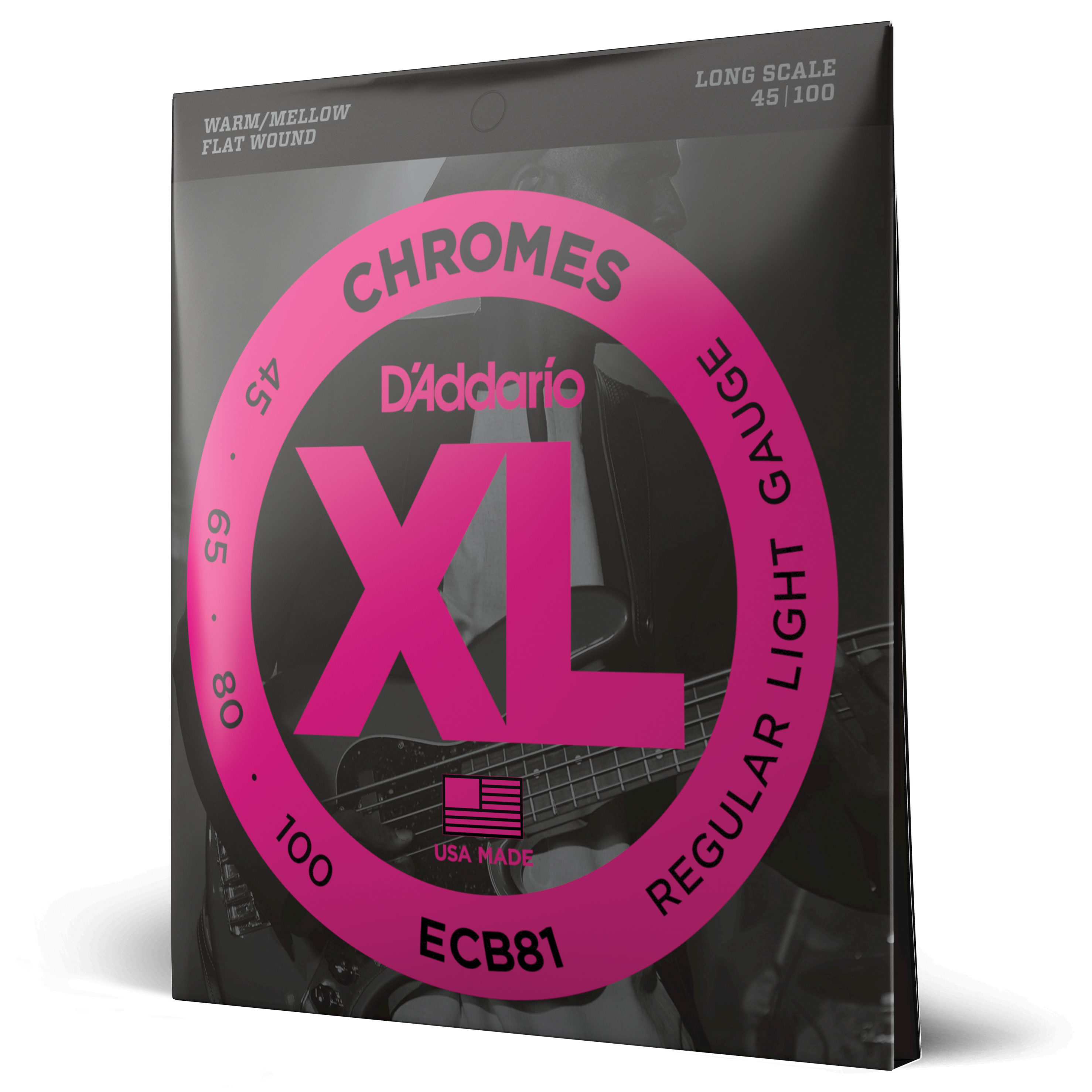 Front Cover Image D'Addario ECB81 Chromes Saiten für Bassgitarre, Light, 45-100, Long Scale