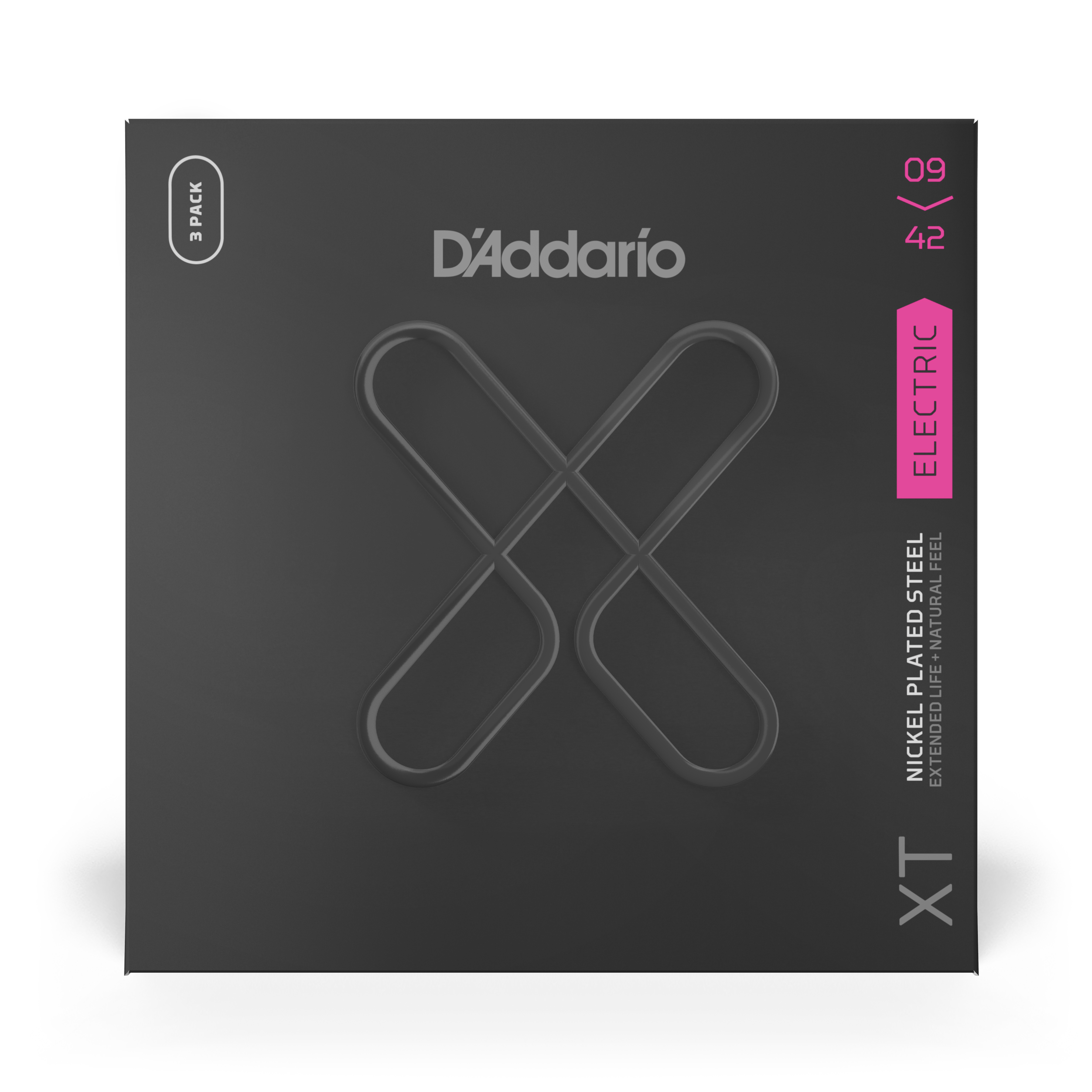 Other Cover Image D'Addario XTE0942, vernickelte XT Stahlsaite für E-Gitarre, Super Light, 09-42, 3 Sätze 
