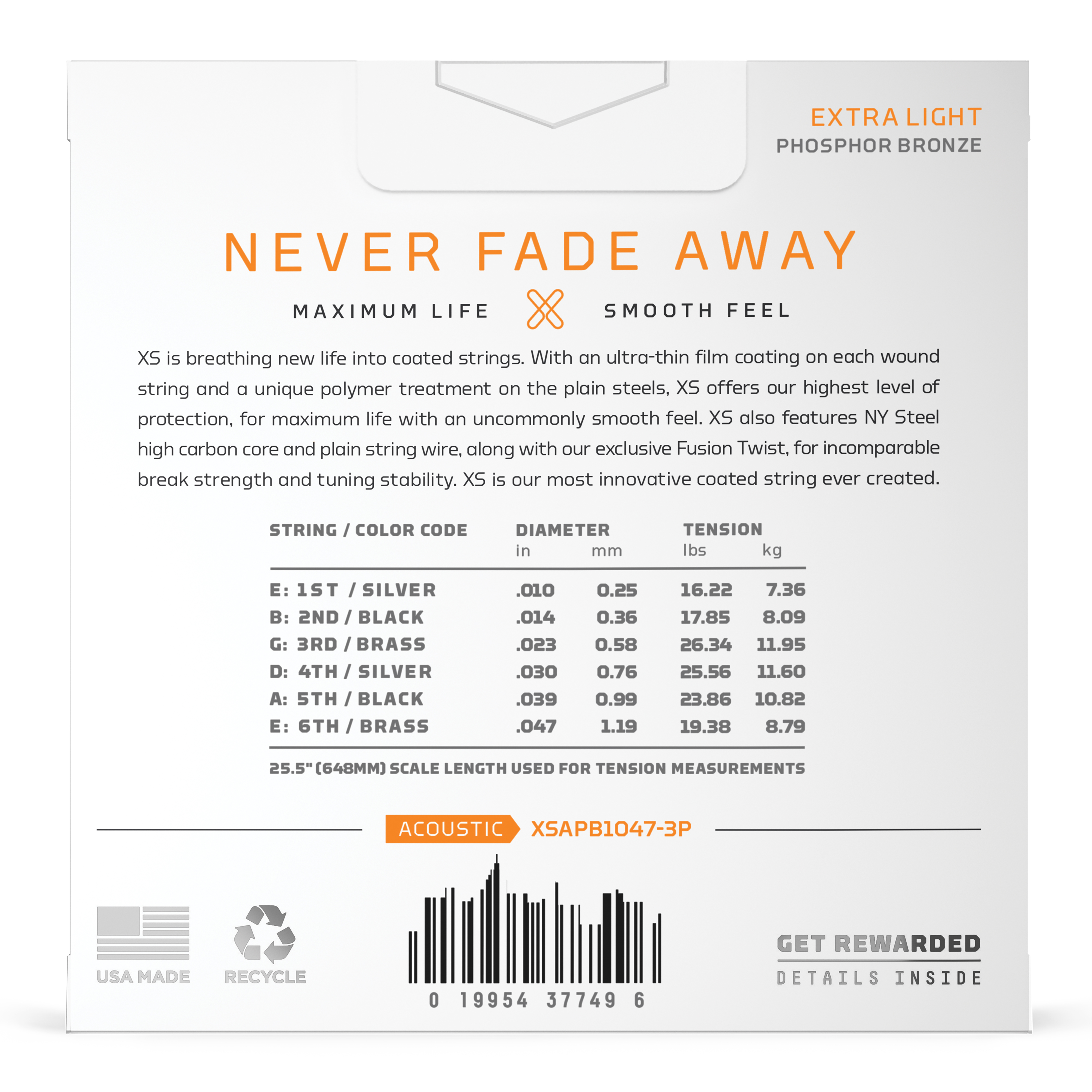 Other Cover Image 10-47 Extra Light, XS Phosphor Bronze Coated Saiten für Akustikgitarre 3er-Packung