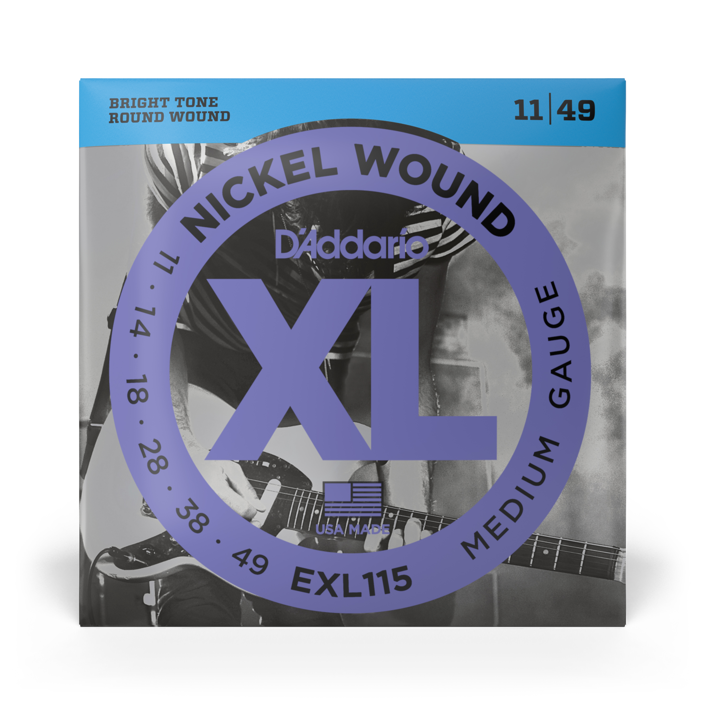 Other Cover Image D'Addario EXL115 Saiten für E-Gitarre, mit Nickel umsponnen, Medium/Blues-Jazz Rock, 11-49