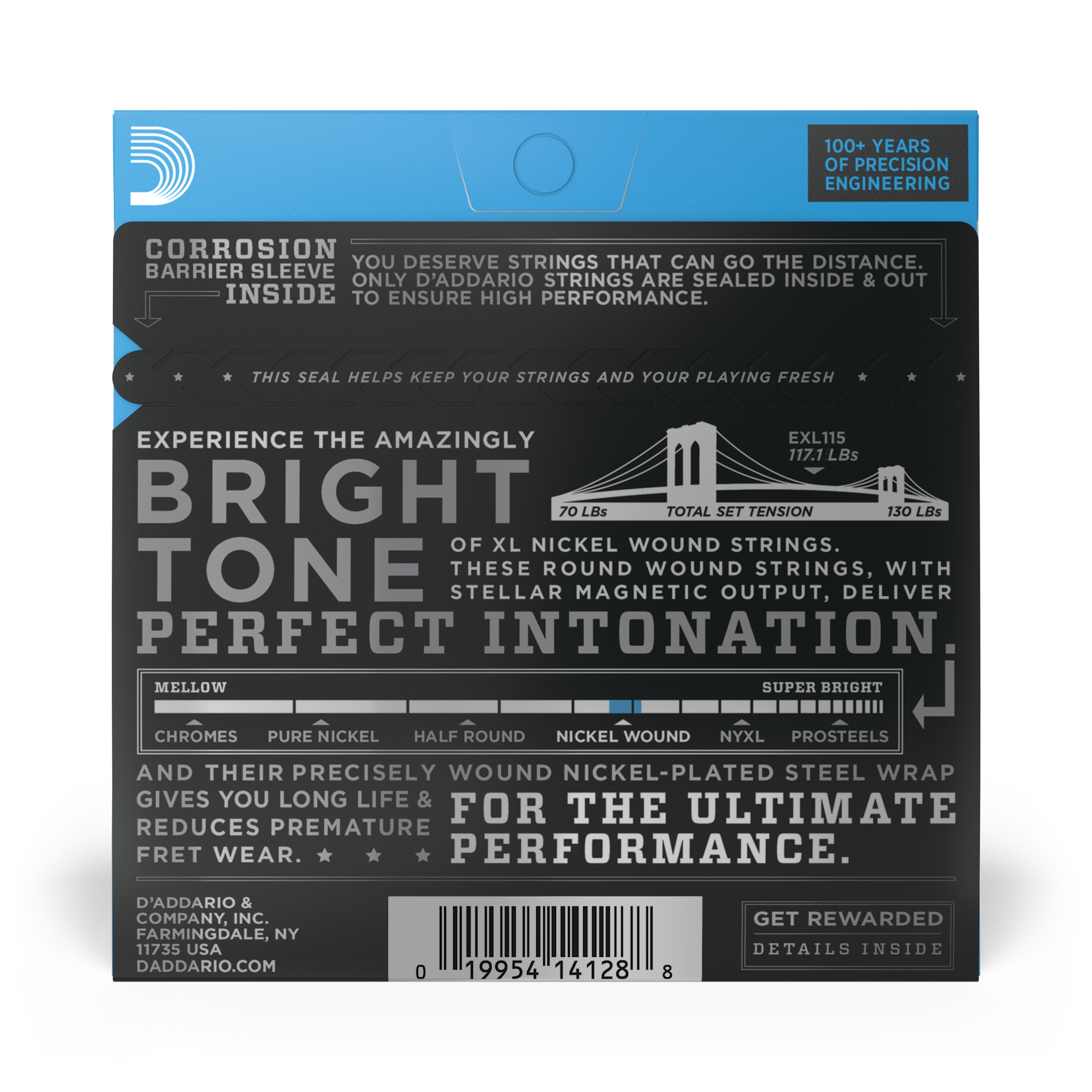 Other Cover Image D'Addario EXL115 Saiten für E-Gitarre, mit Nickel umsponnen, Medium/Blues-Jazz Rock, 11-49