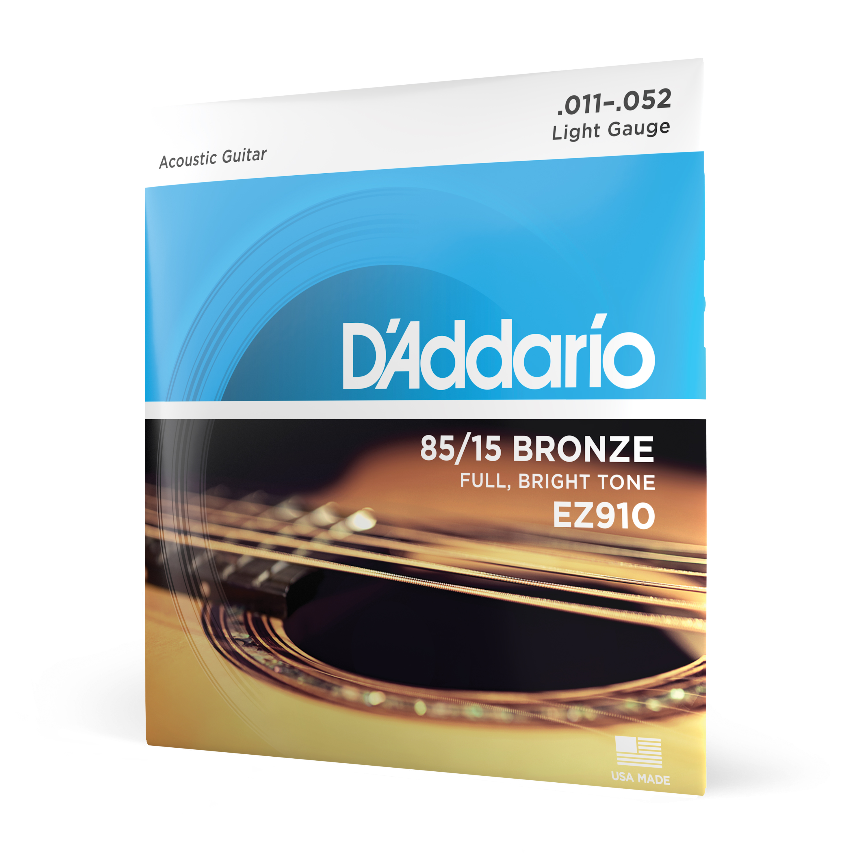 Front Cover Image D'Addario EZ910 Saiten für Akustikgitarre, 85/15 Bronze, Light, 11-52
