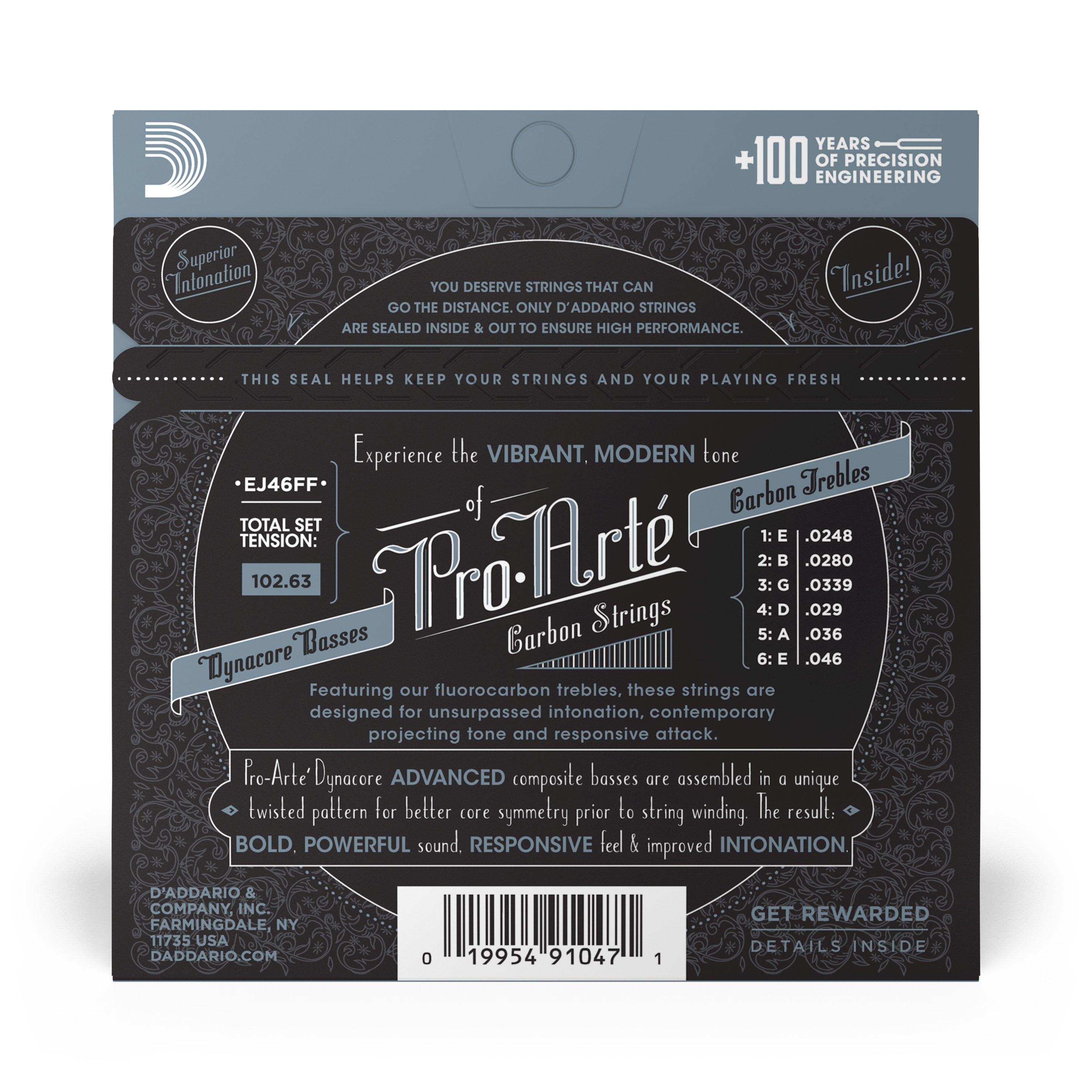 Other Cover Image D'Addario EJ46FF ProArte Carbon Classical Guitar Strings, Dynacore Basses, Hard Tension
