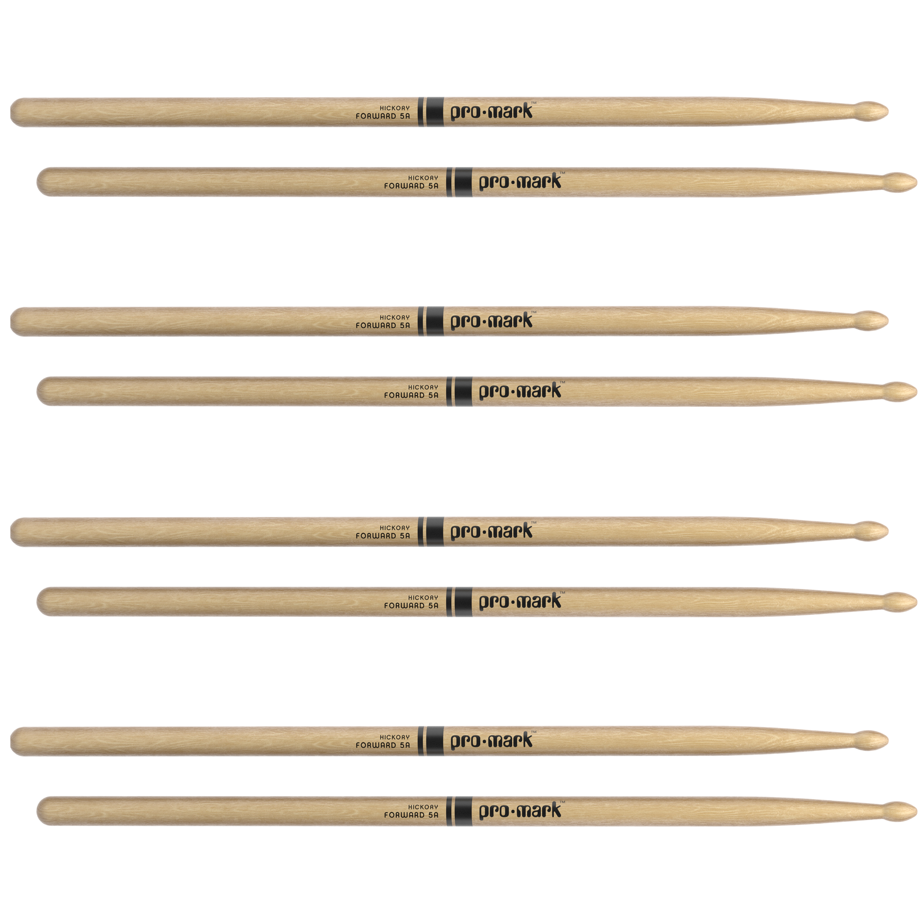 Other Cover Image ProMark Classic Forward 5A Hickory Drumsticks, Oval Wood Tip, 4 Pack