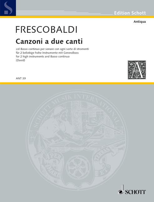 Front Cover Image Canzoni a due canti col basso continuo 
