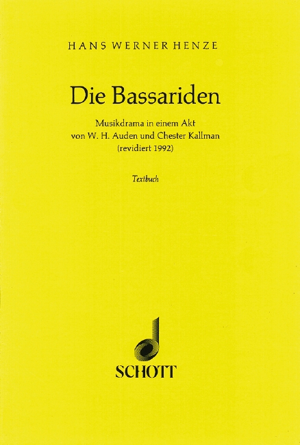 Front Cover Image Die Bassariden 