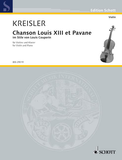 Front Cover Image Chanson Louis XIII. et Pavane Nr. 1